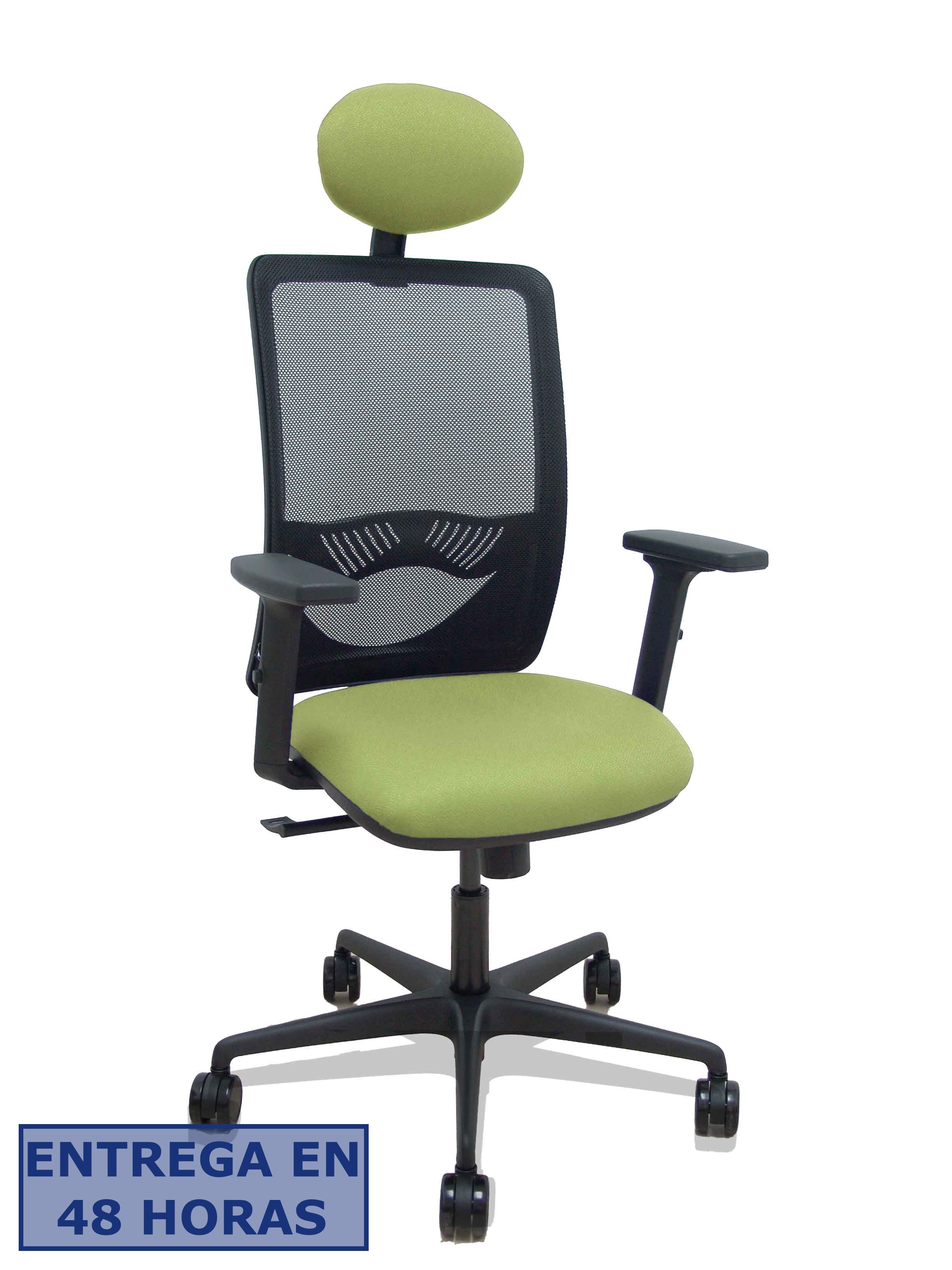 Piqueras Y Crespo Silla Zulema sincro malla negra asiento bali verde oliva brazos 2D ruedas 65mm…
