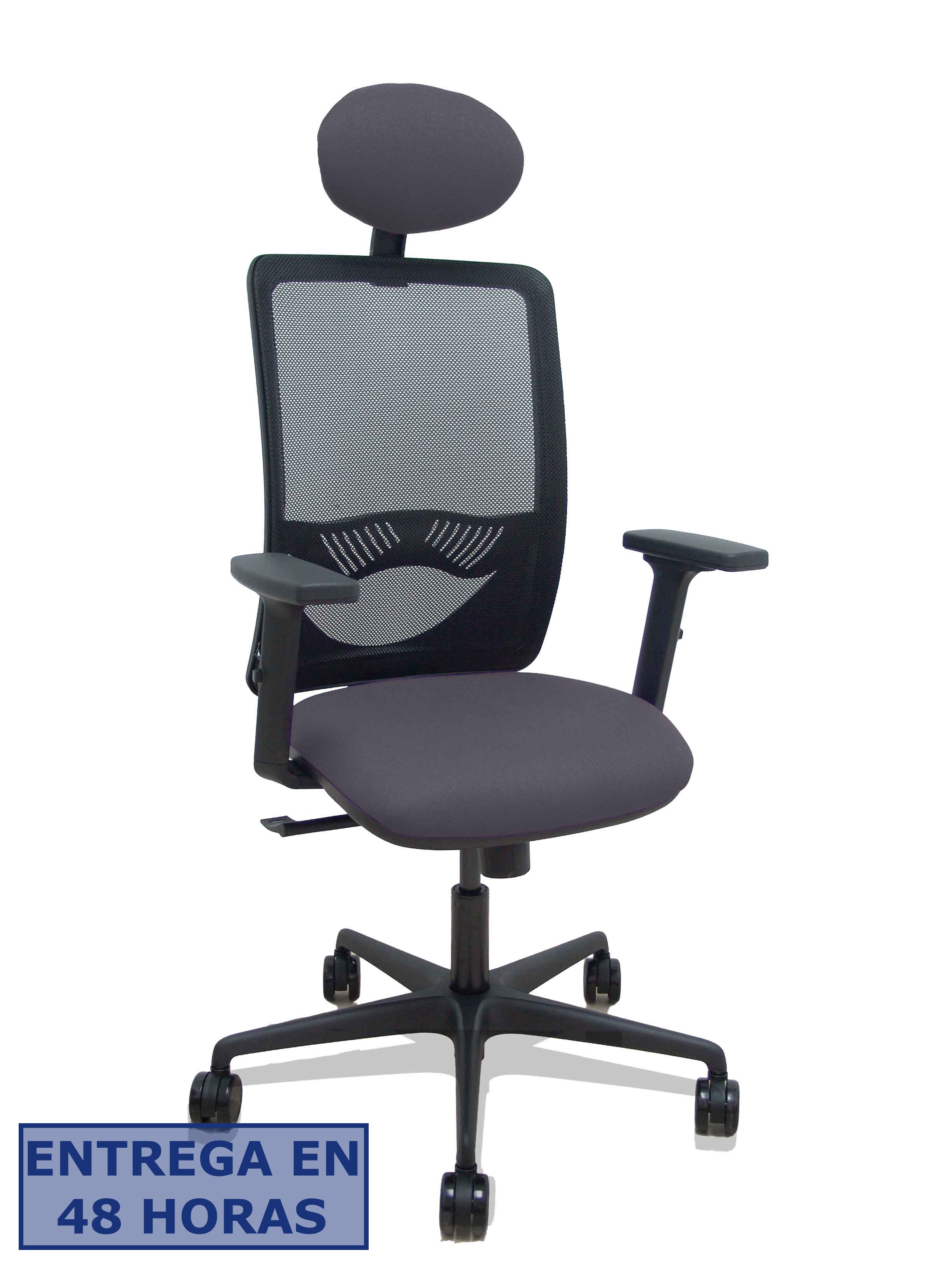 Piqueras Y Crespo Silla Zulema sincro malla negra asiento bali gris oscuro brazos 2D ruedas 65mm…