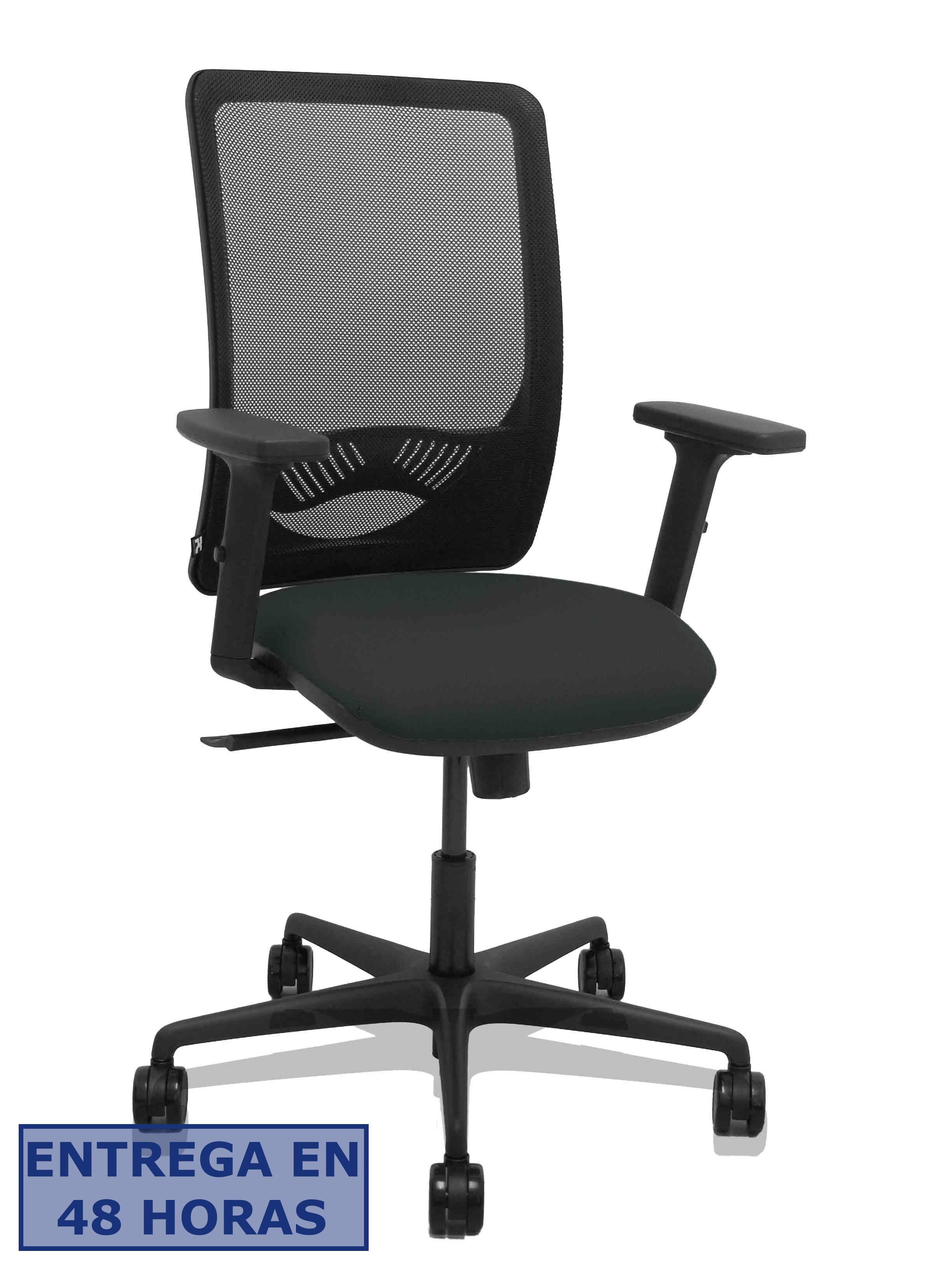 Piqueras Y Crespo Silla Zulema sincro malla negra asiento bali negro brazos 2D ruedas 65