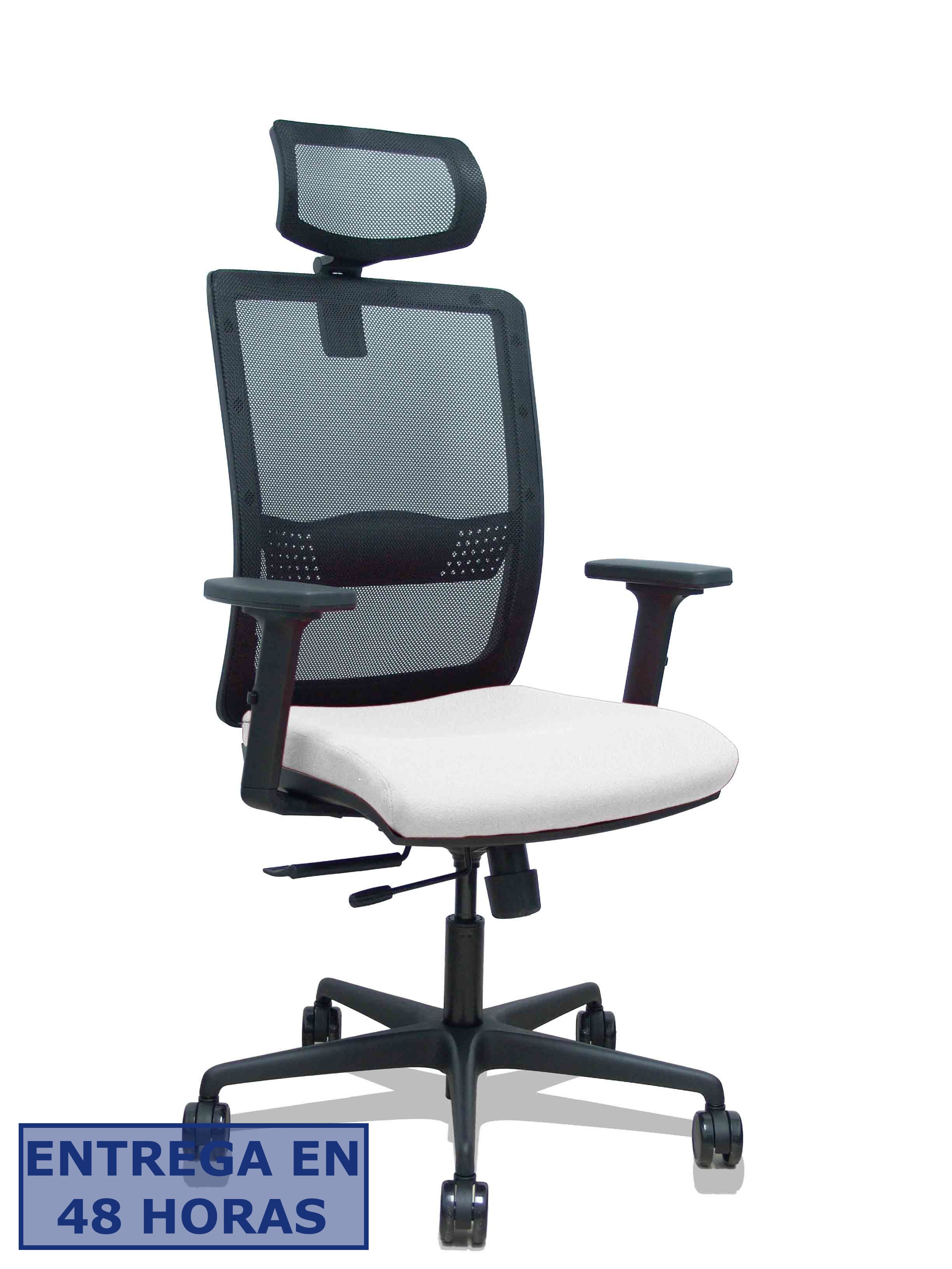 Piqueras Y Crespo Silla Haches traslack malla negra asiento bali blanco brazos 2D ruedas 65mm…