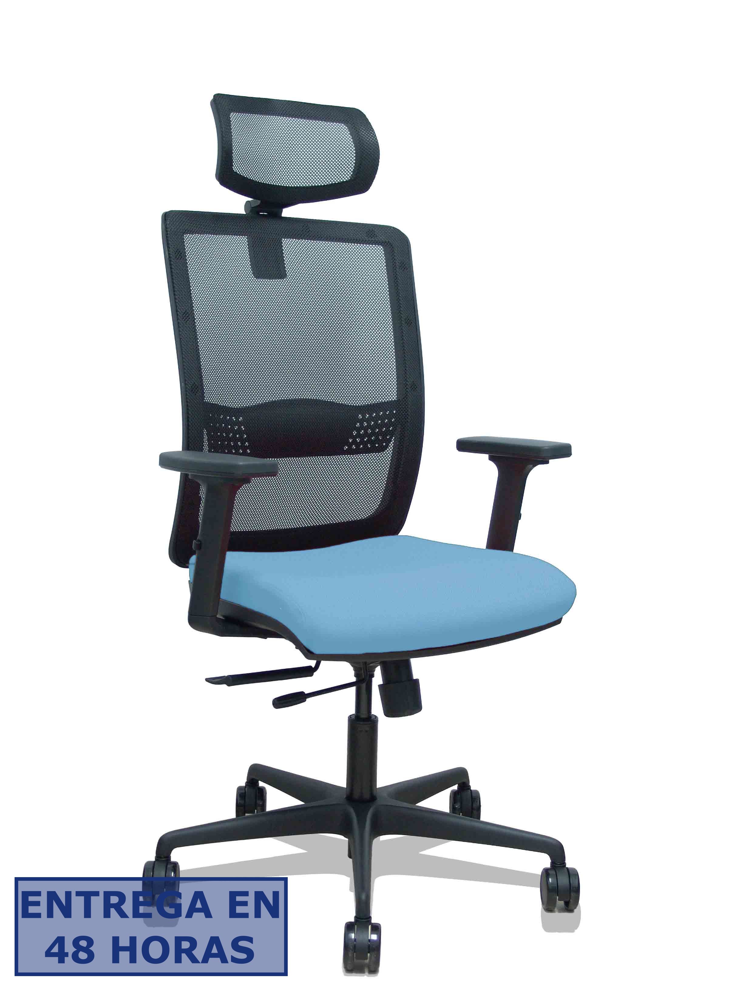 Piqueras Y Crespo Silla Haches traslack malla negra asiento bali azul cielo brazos 2D ruedas 65mm…