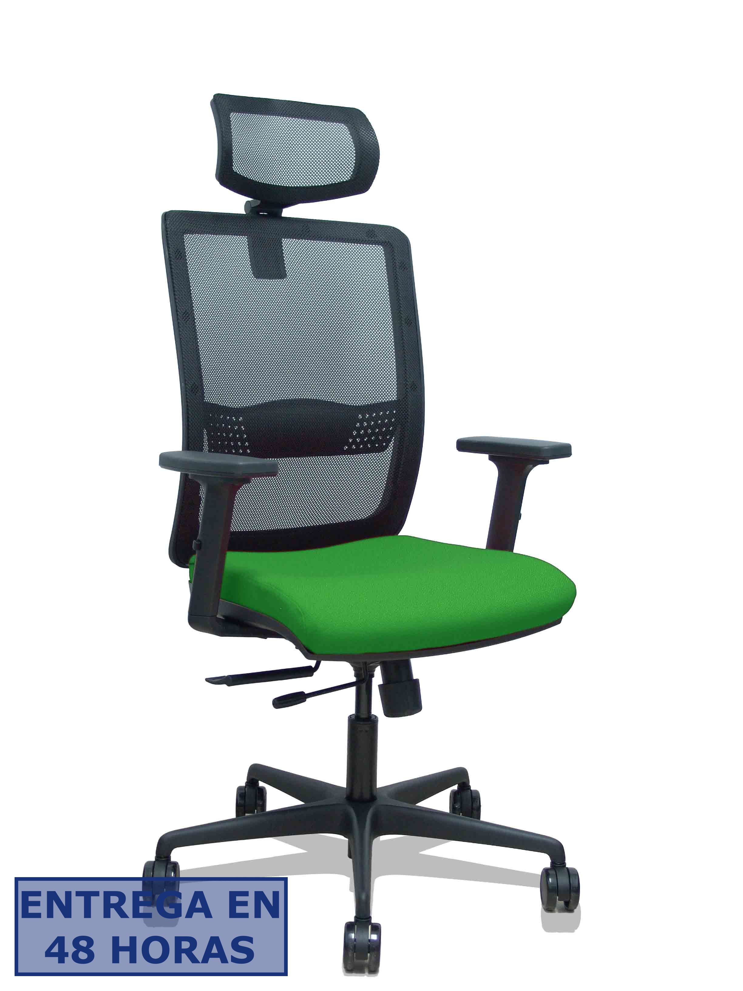 Piqueras Y Crespo Silla Haches traslack malla negra asiento bali verde brazos 2D ruedas 65mm cabecero…