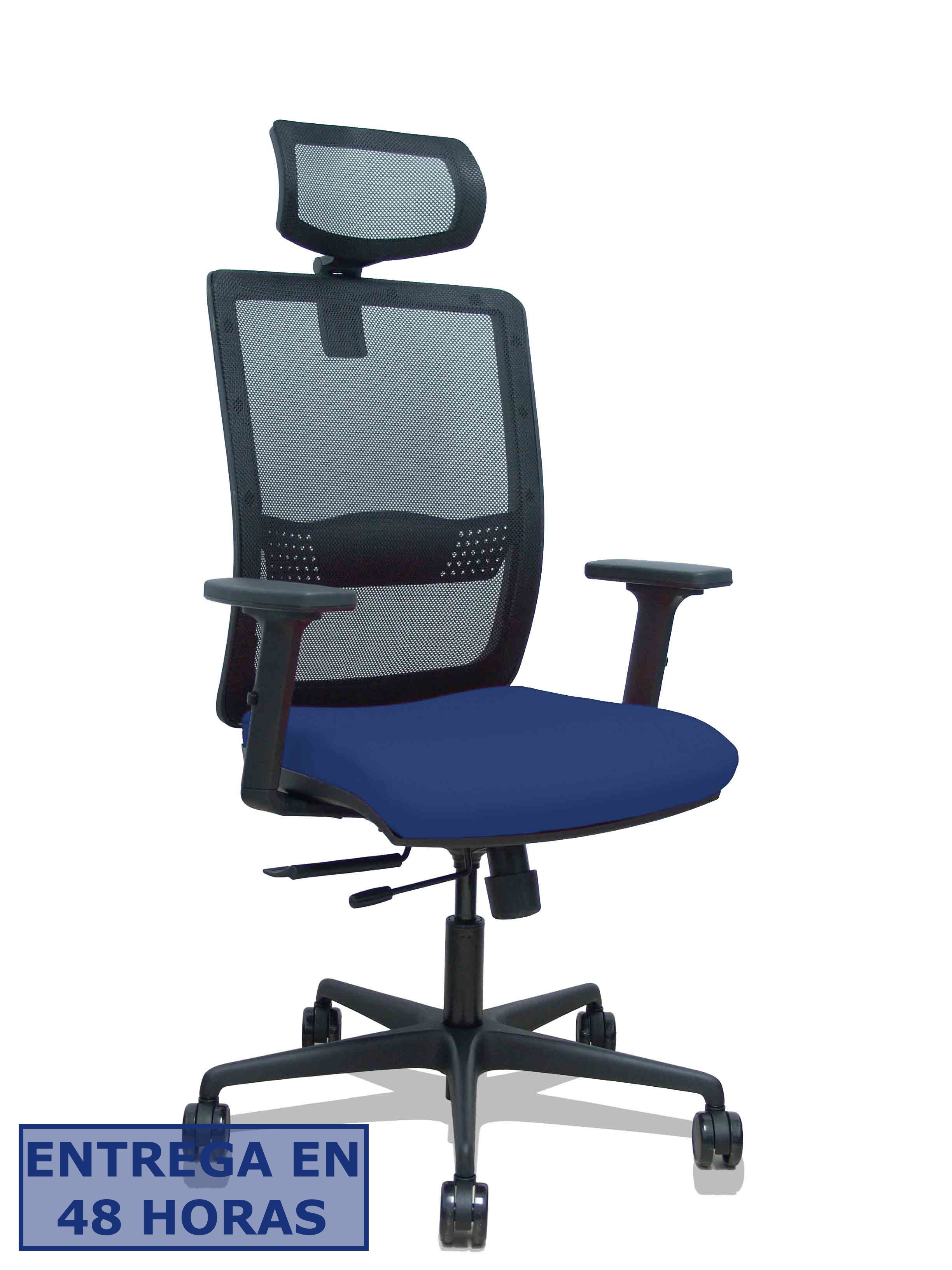 Piqueras Y Crespo Silla Haches traslack malla negra asiento bali azul marino brazos 2D ruedas 65mm…