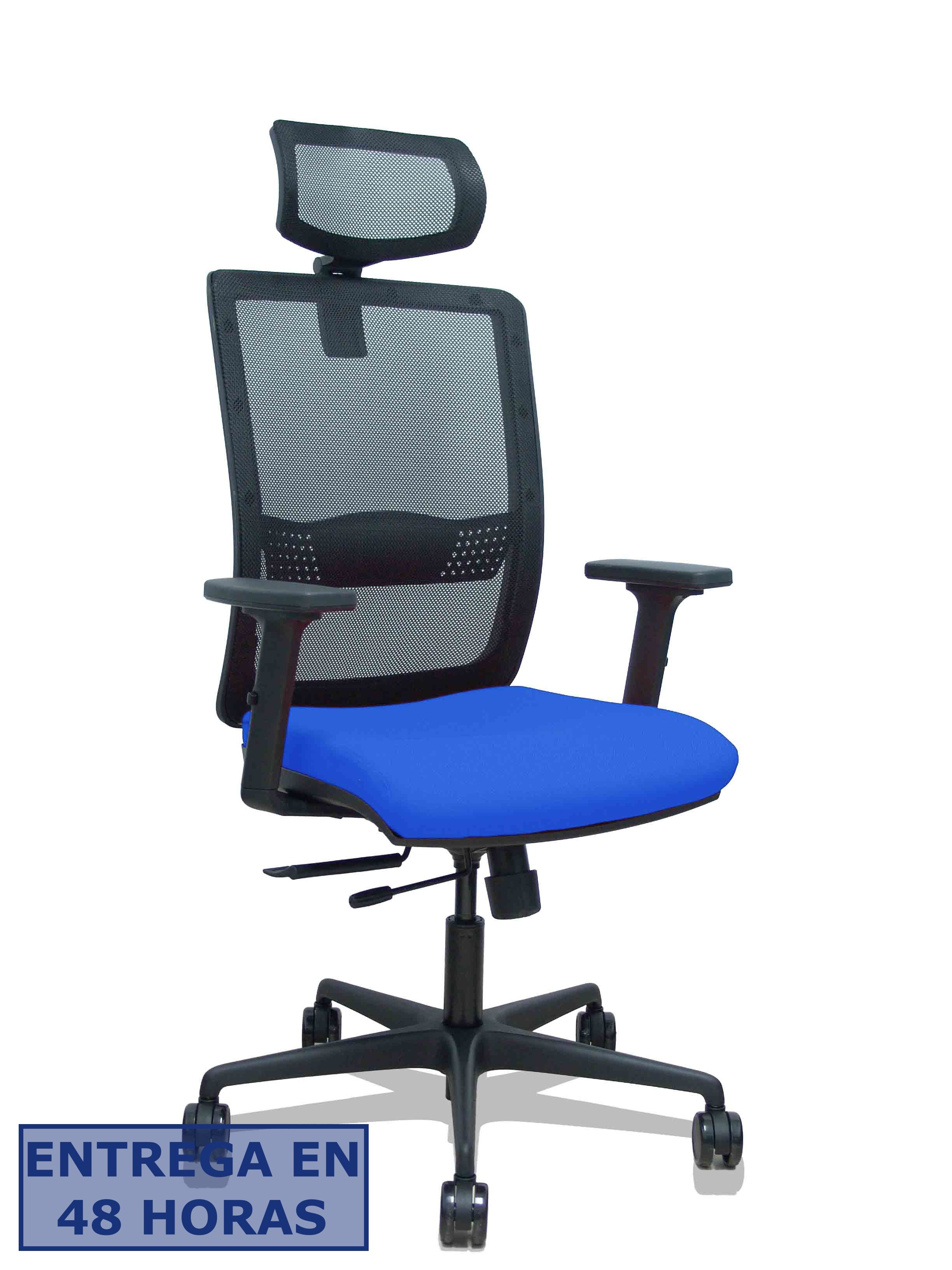 Piqueras Y Crespo Silla Haches traslack malla negra asiento bali azul brazos 2D ruedas 65mm cabecero…