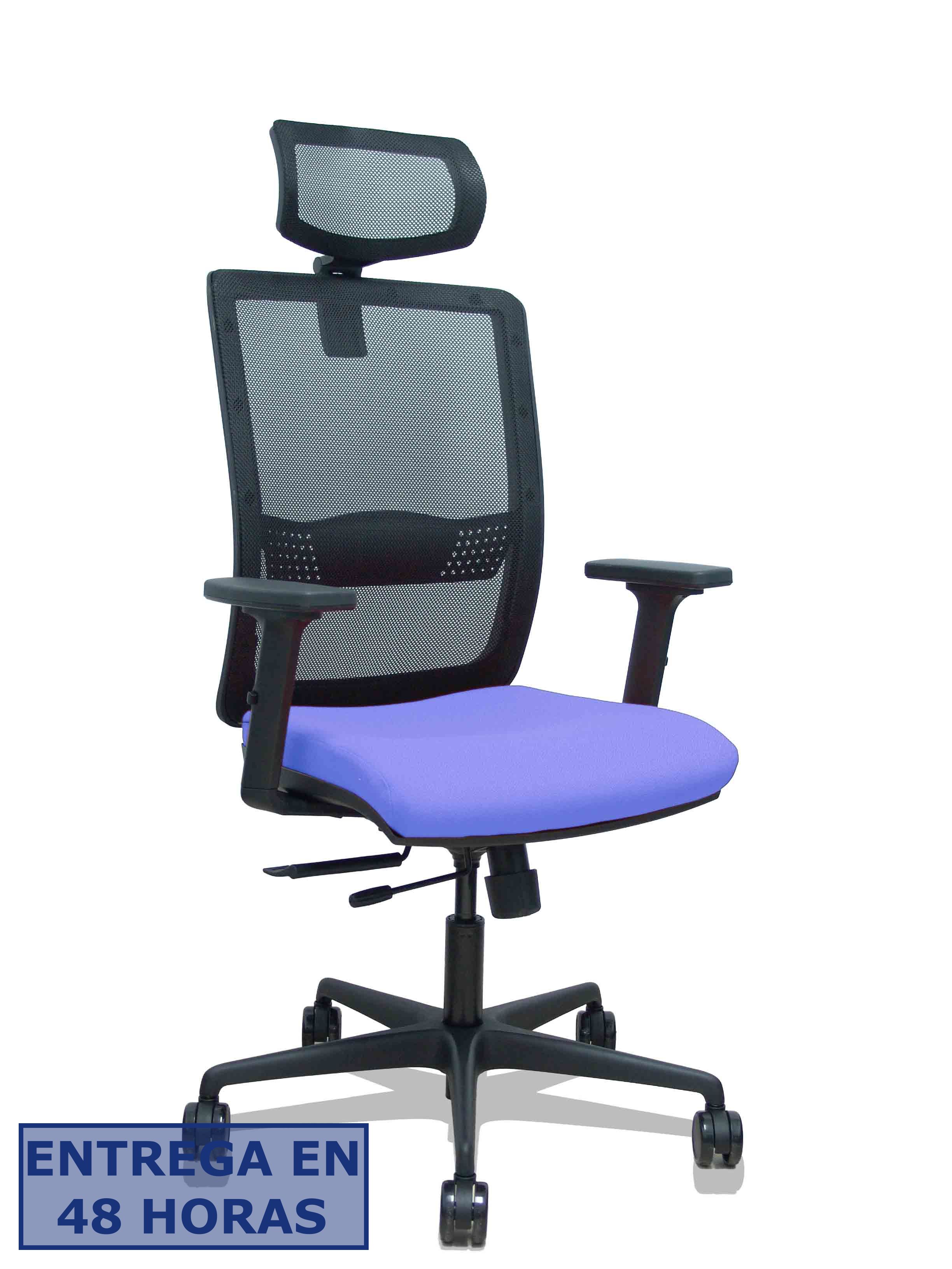 Piqueras Y Crespo Silla Haches traslack malla negra asiento bali azul claro brazos 2D ruedas 65mm…