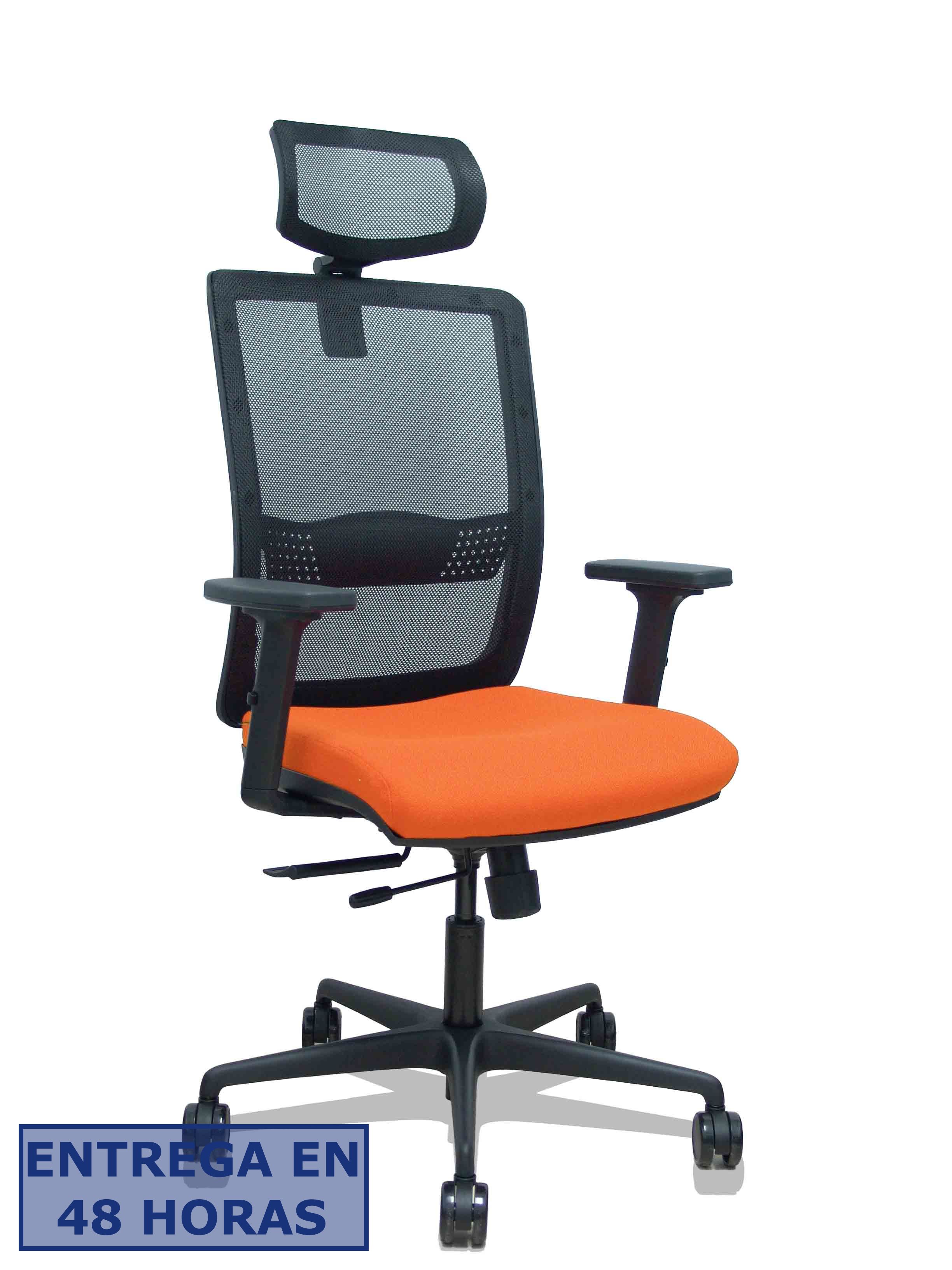Piqueras Y Crespo Silla Haches traslack malla negra asiento bali naranja brazos 2D ruedas 65mm…