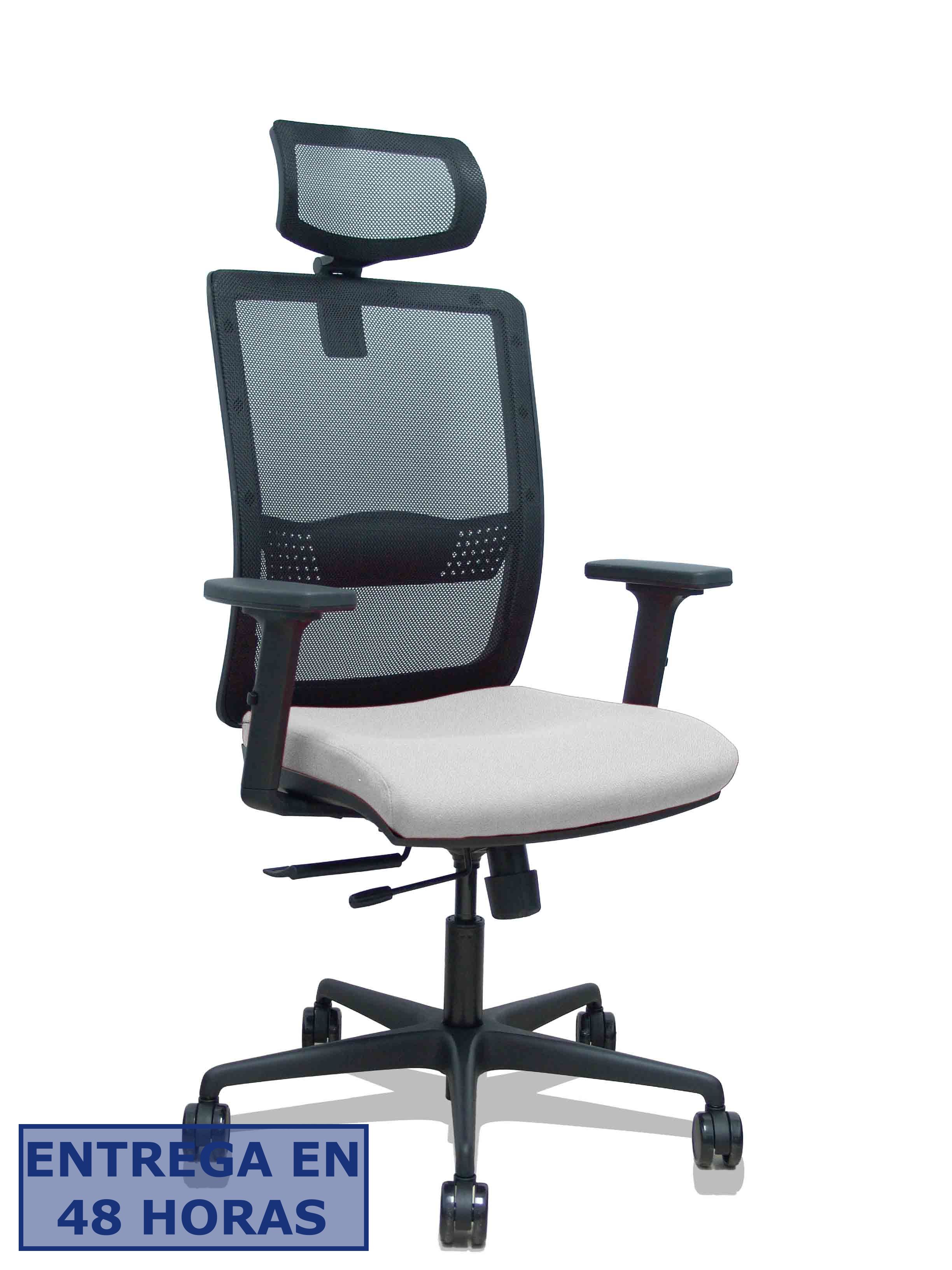 Piqueras Y Crespo Silla Haches traslack malla negra asiento bali gris claro brazos 2D ruedas 65mm…