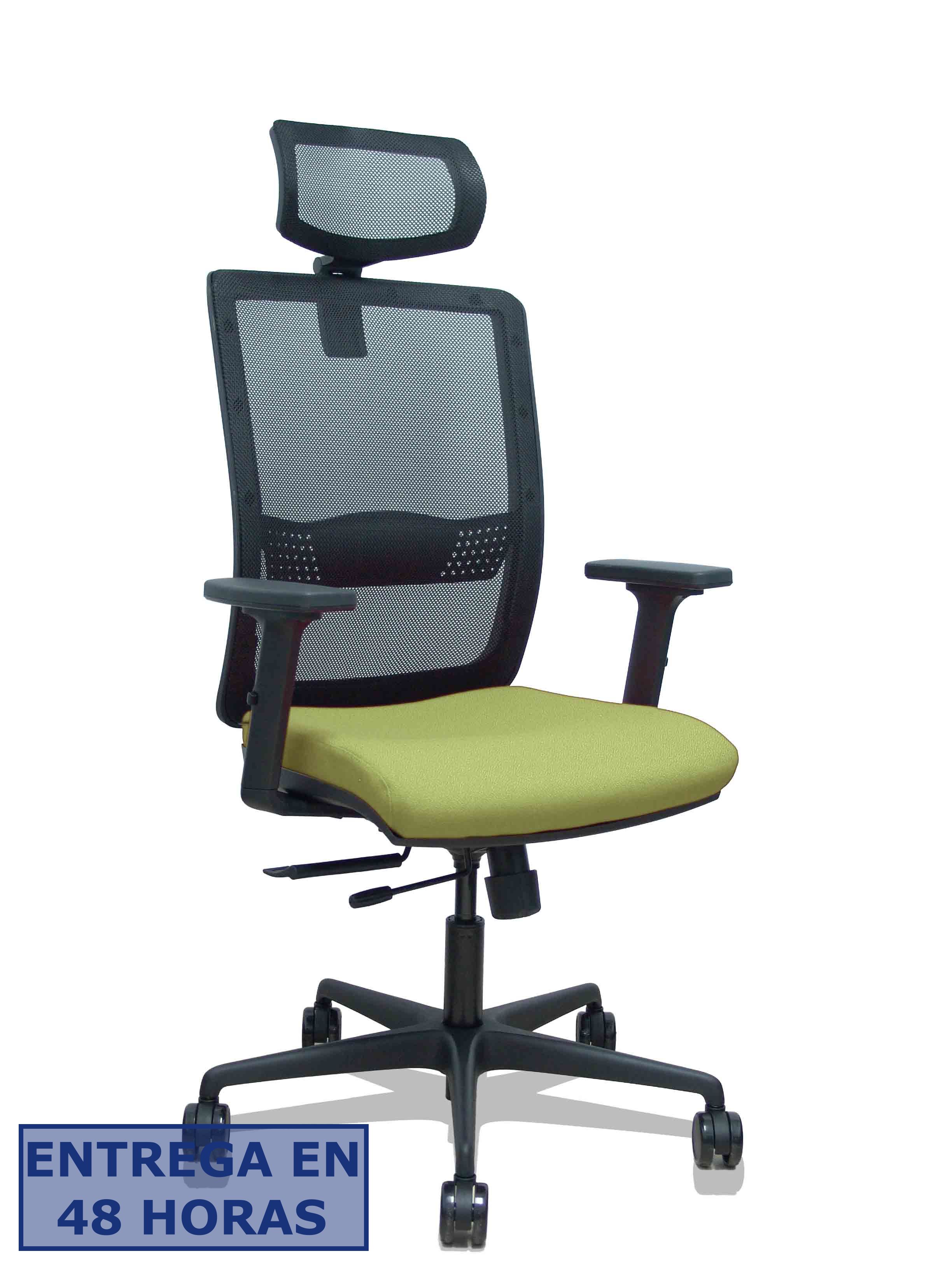Piqueras Y Crespo Silla Haches traslack malla negra asiento bali verde oliva brazos 2D ruedas 65mm…