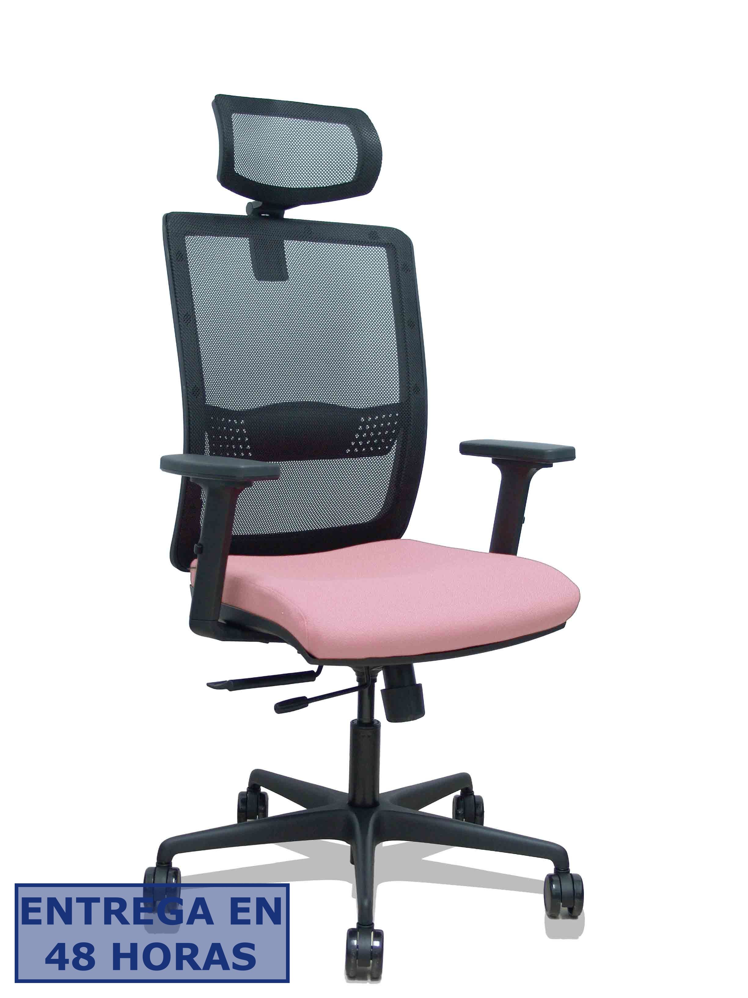 Piqueras Y Crespo Silla Haches traslack malla negra asiento bali rosa brazos 2D ruedas 65mm cabecero…