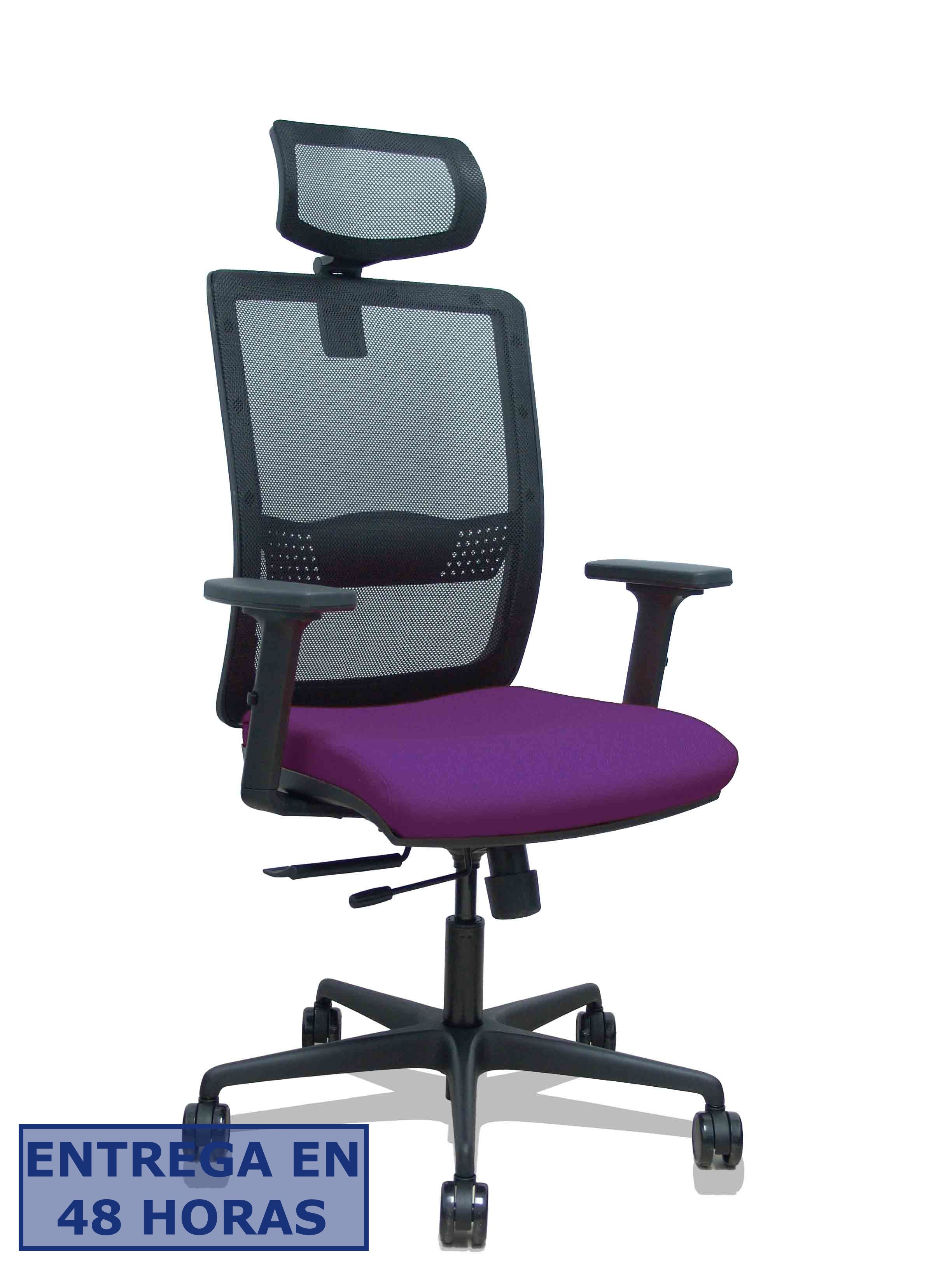 Piqueras Y Crespo Silla Haches traslack malla negra asiento bali morado brazos 2D ruedas 65mm…