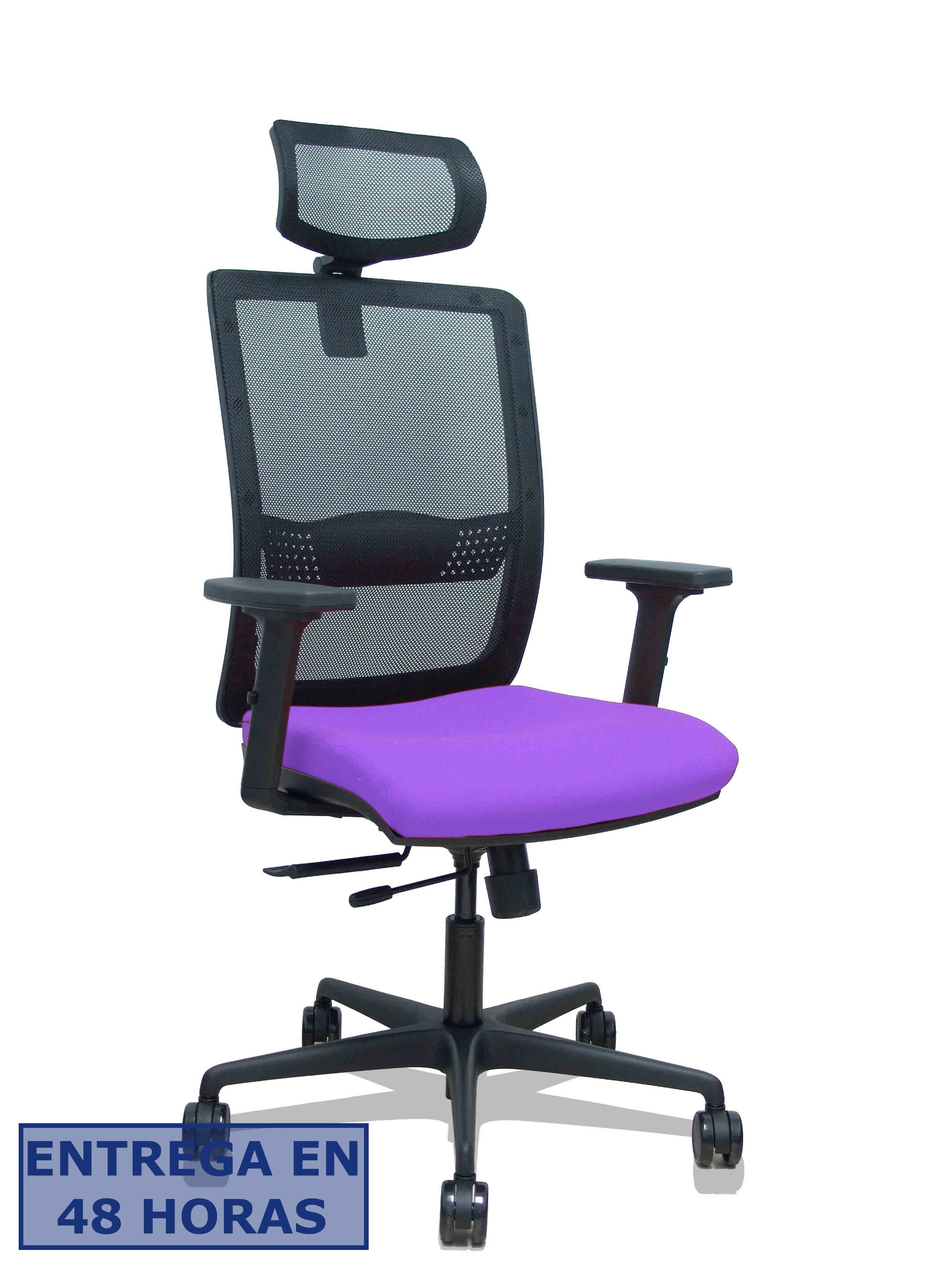 Piqueras Y Crespo Silla Haches traslack malla negra asiento bali lila brazos 2D ruedas 65mm cabecero…