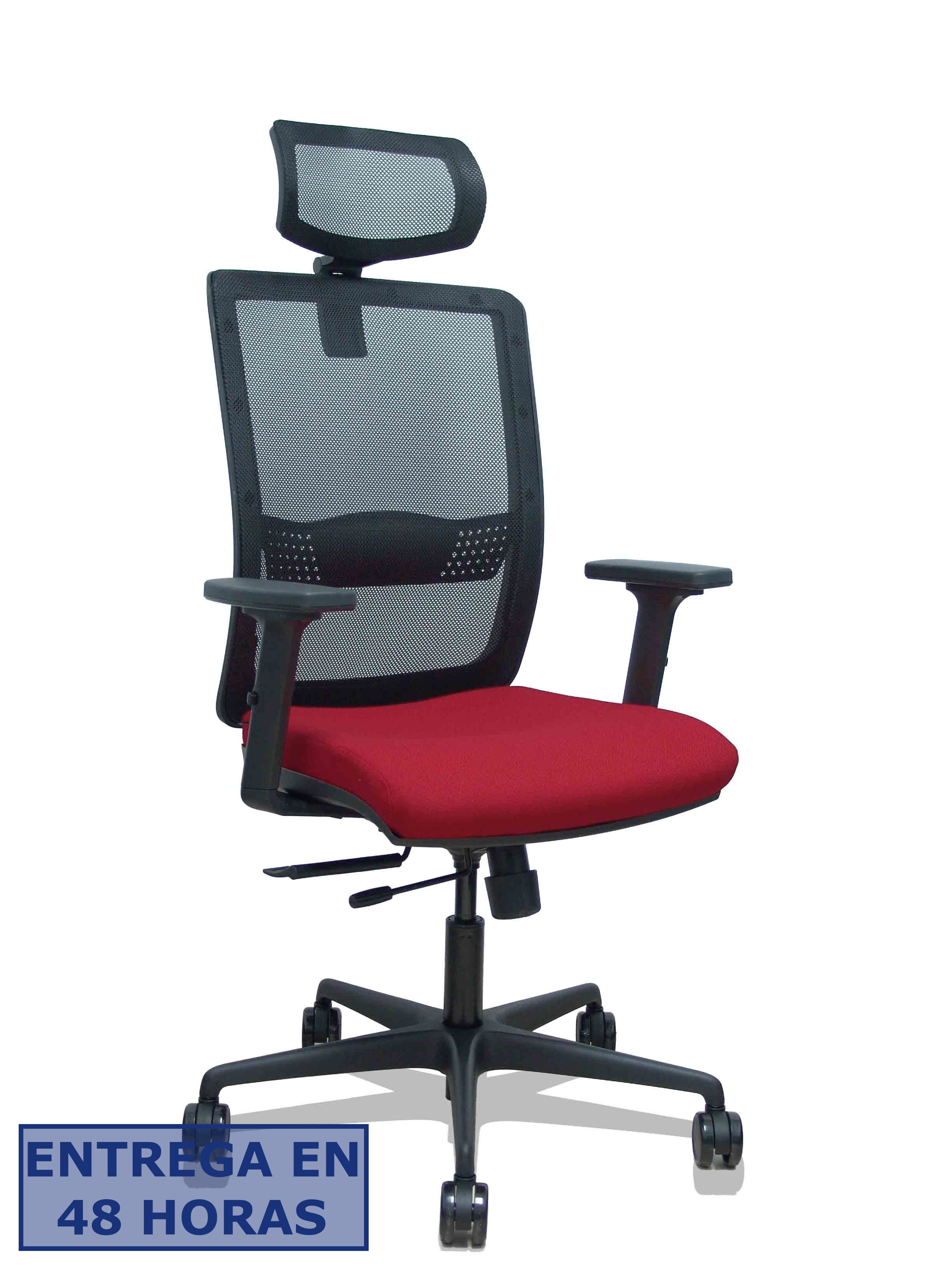 Piqueras Y Crespo Silla Haches traslack malla negra asiento bali granate brazos 2D ruedas 65mm…