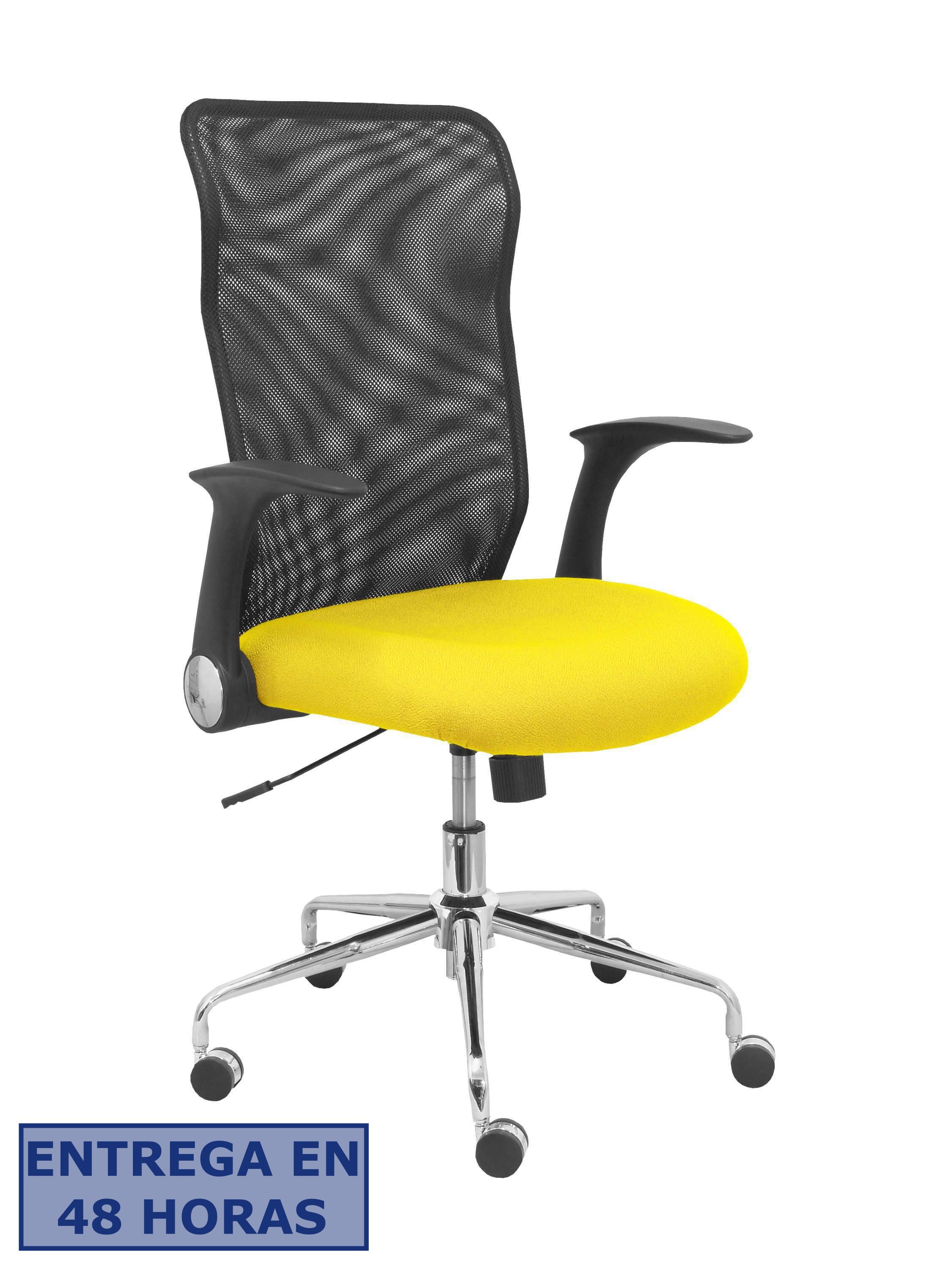 Piqueras Y Crespo Silla Minaya respaldo malla negro asiento bali amarillo