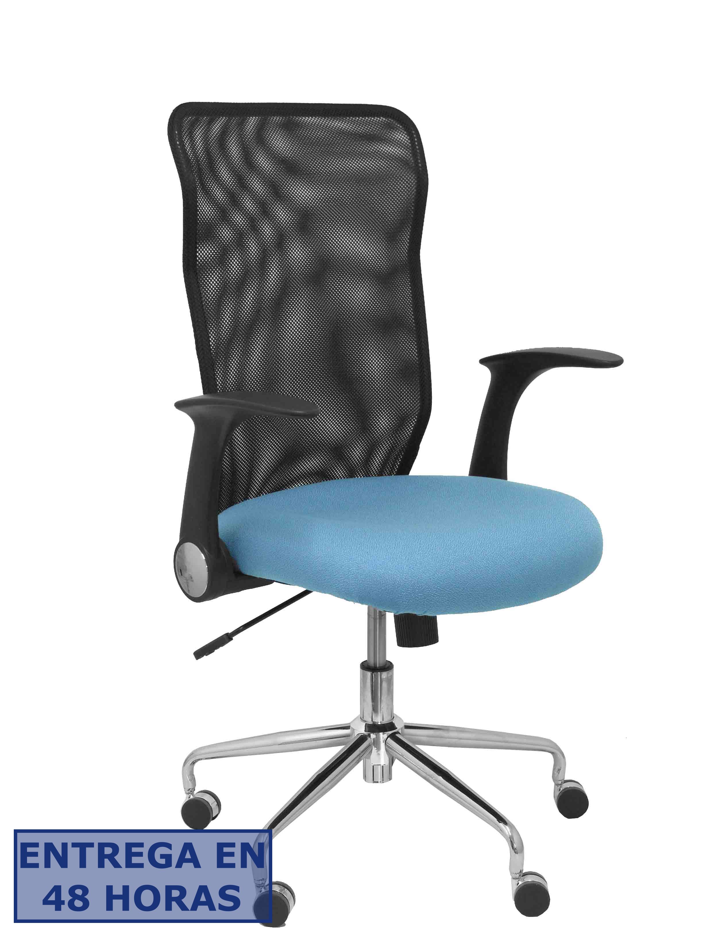 Piqueras Y Crespo Silla Minaya respaldo malla negro asiento bali azul cielo