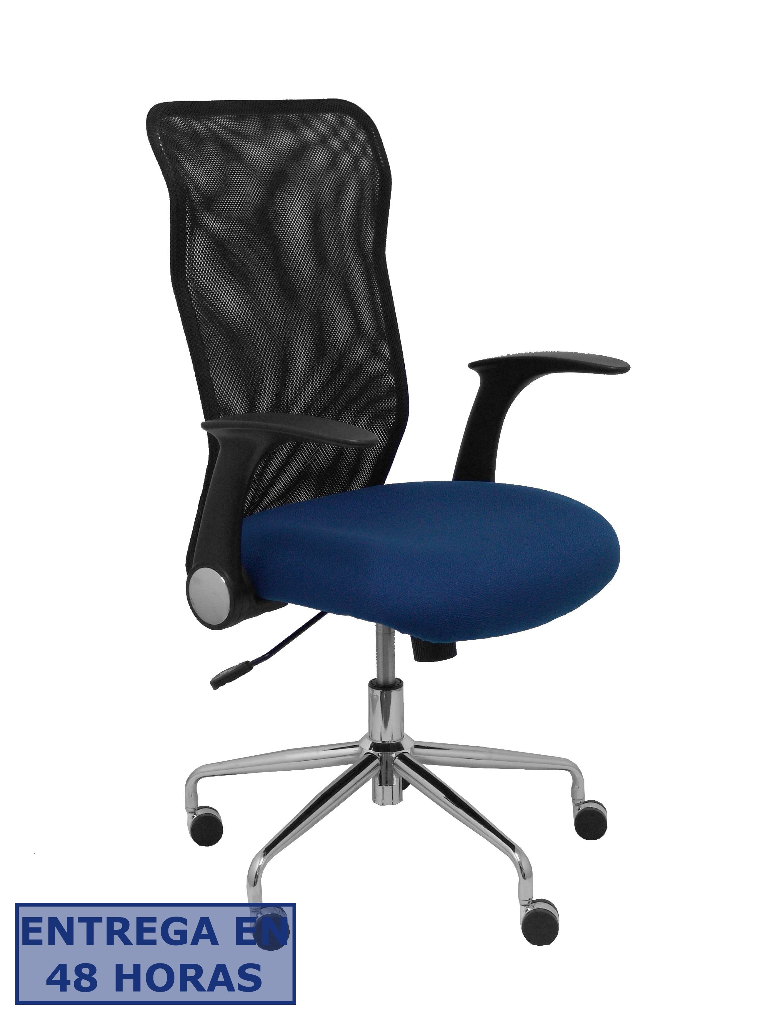 Piqueras Y Crespo Silla Minaya respaldo malla negro asiento bali azul marino