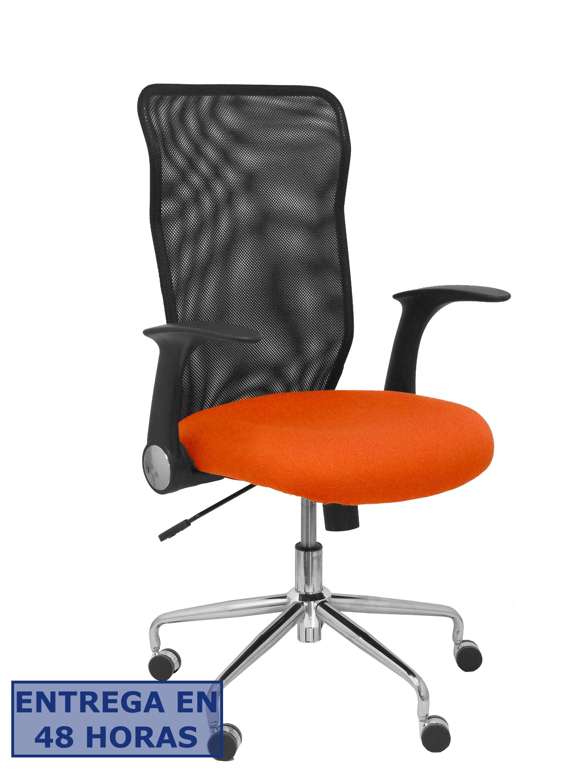 Piqueras Y Crespo Silla Minaya respaldo malla negro asiento bali naranja oscuro