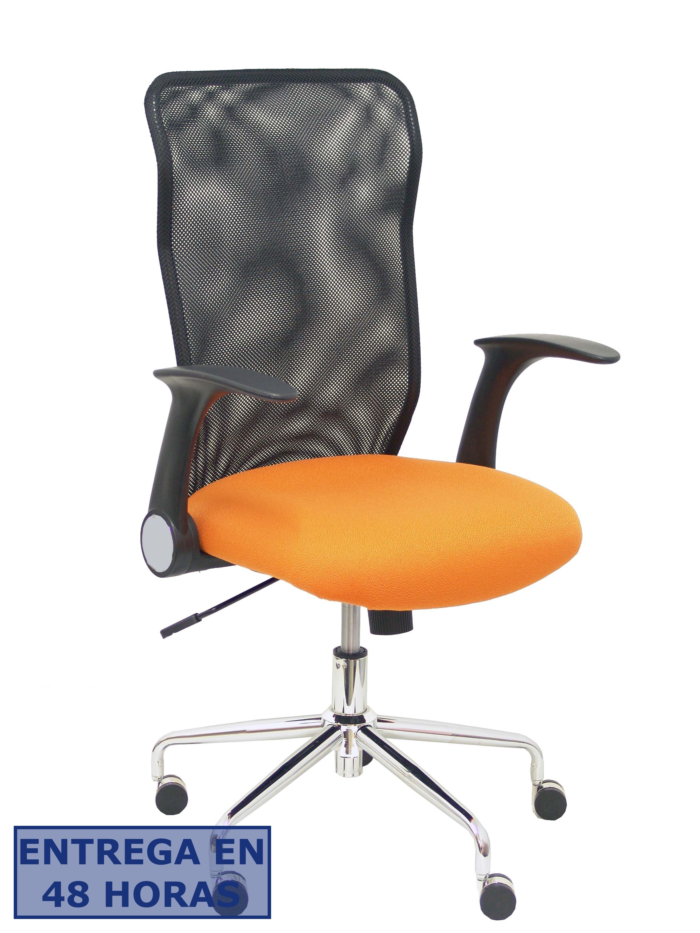 Piqueras Y Crespo Silla Minaya respaldo malla negro asiento bali naranja
