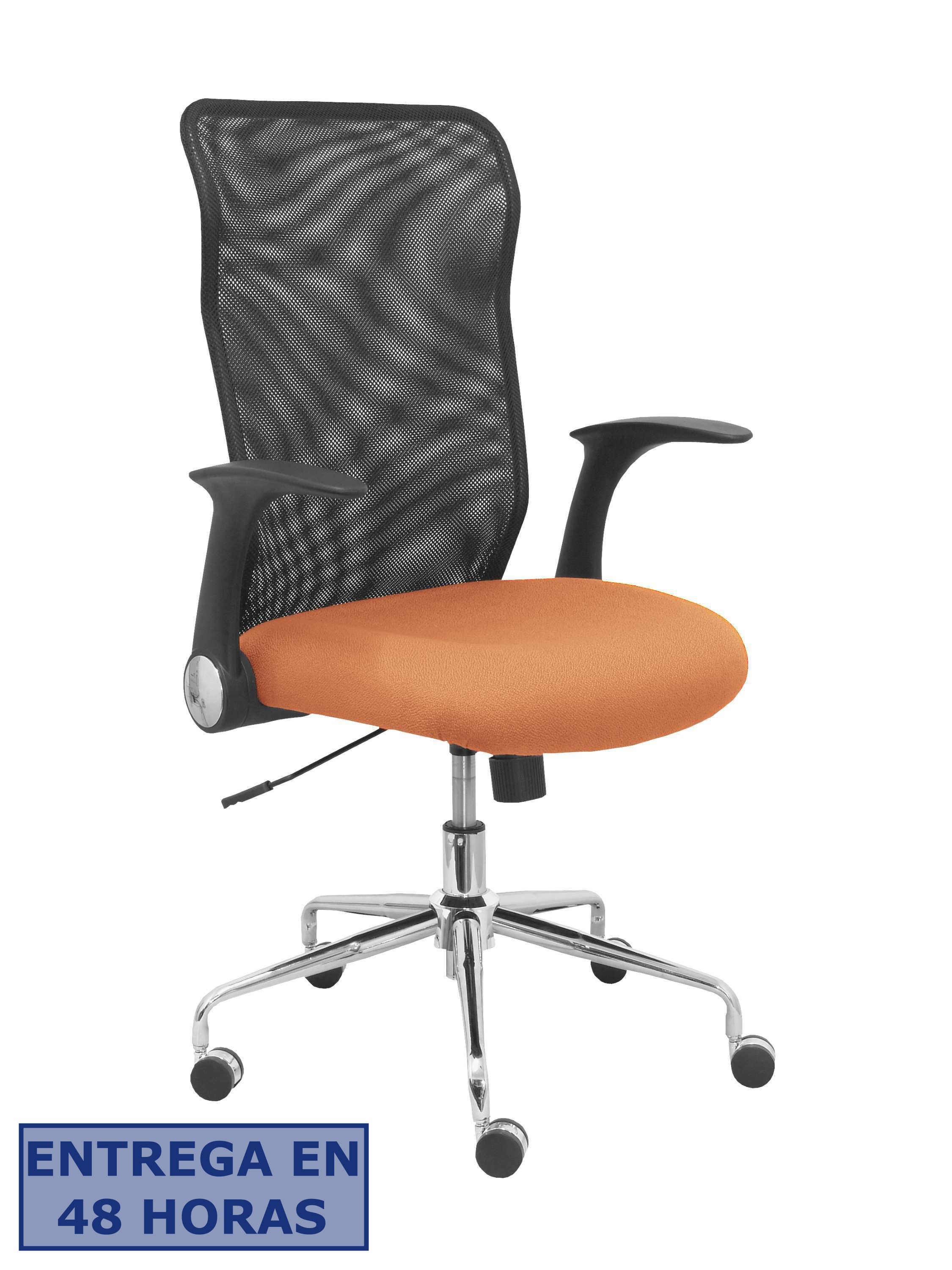 Piqueras Y Crespo Silla Minaya respaldo malla negro asiento bali marron