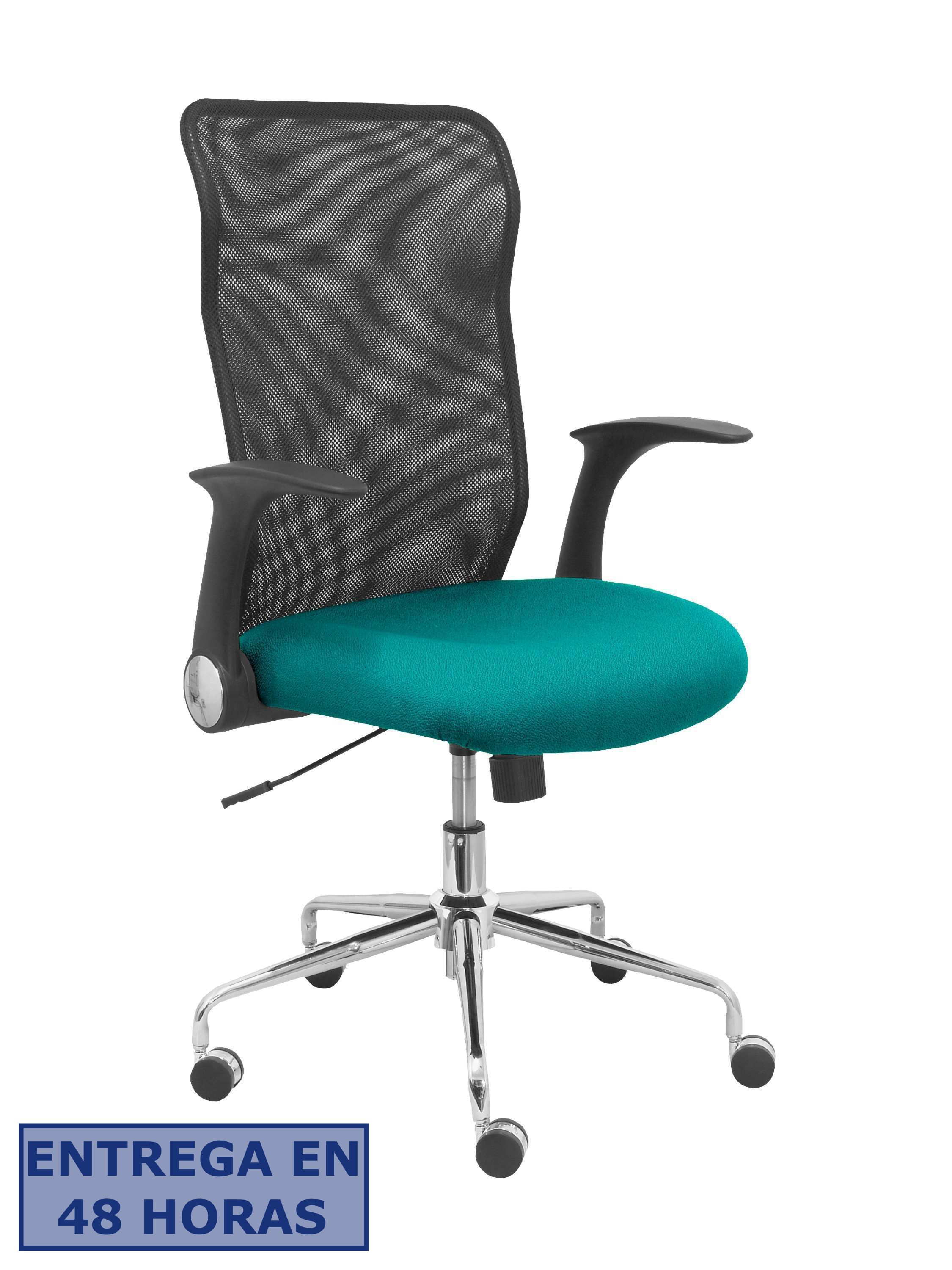 Piqueras Y Crespo Silla Minaya respaldo malla negro asiento bali turquesa