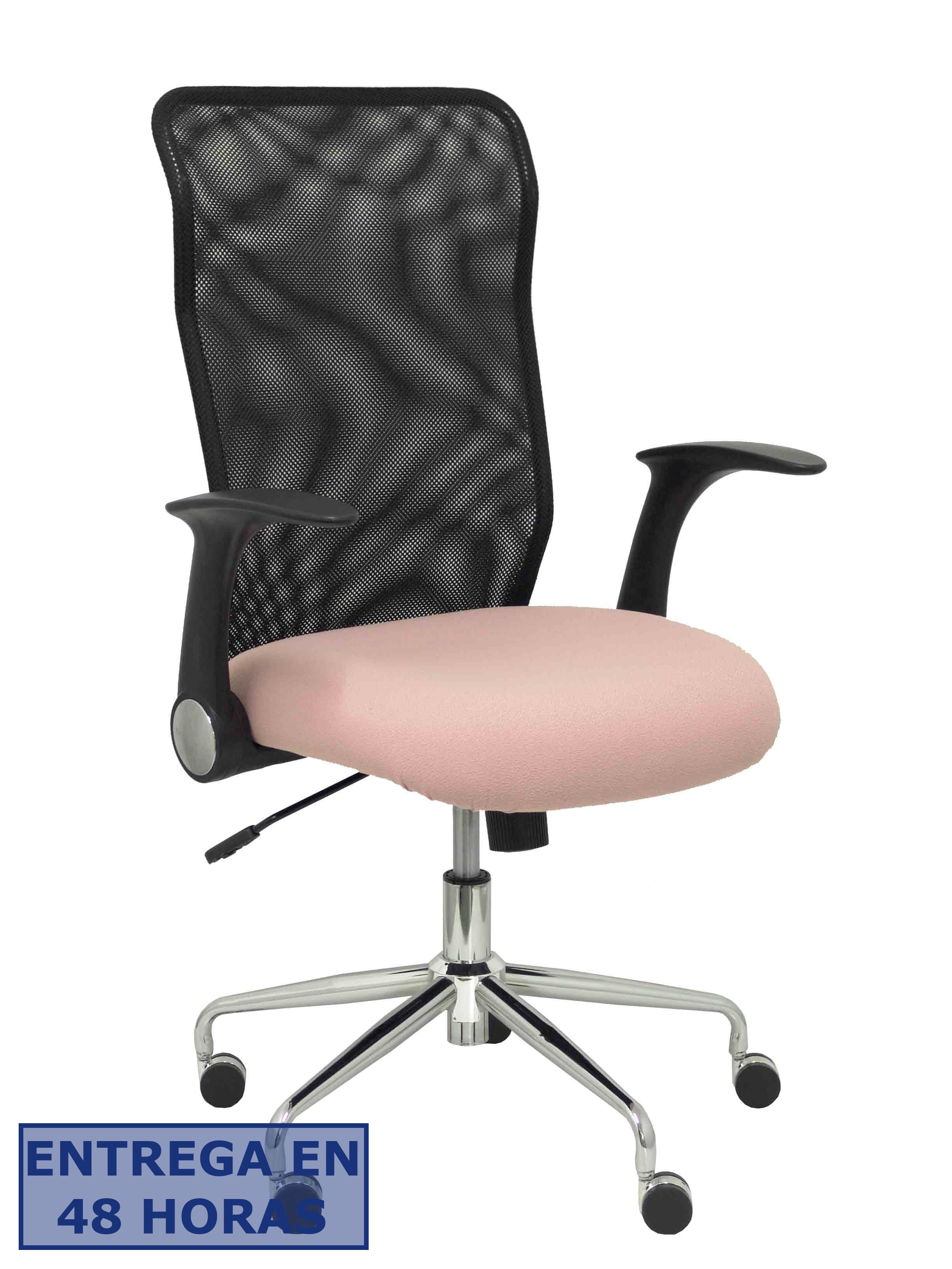 Piqueras Y Crespo Silla Minaya respaldo malla negro asiento bali rosa palido