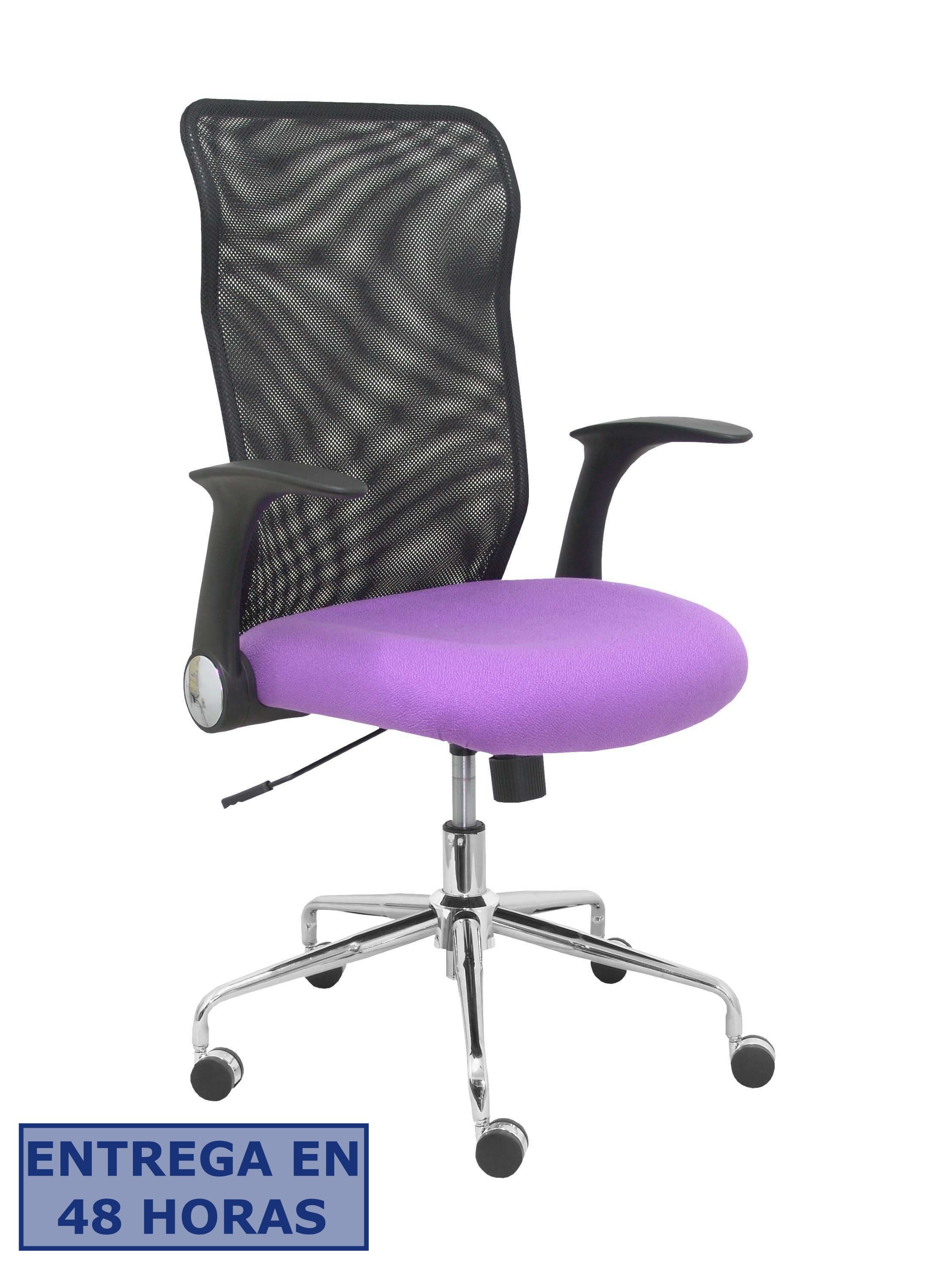 Piqueras Y Crespo Silla Minaya respaldo malla negro asiento bali lila