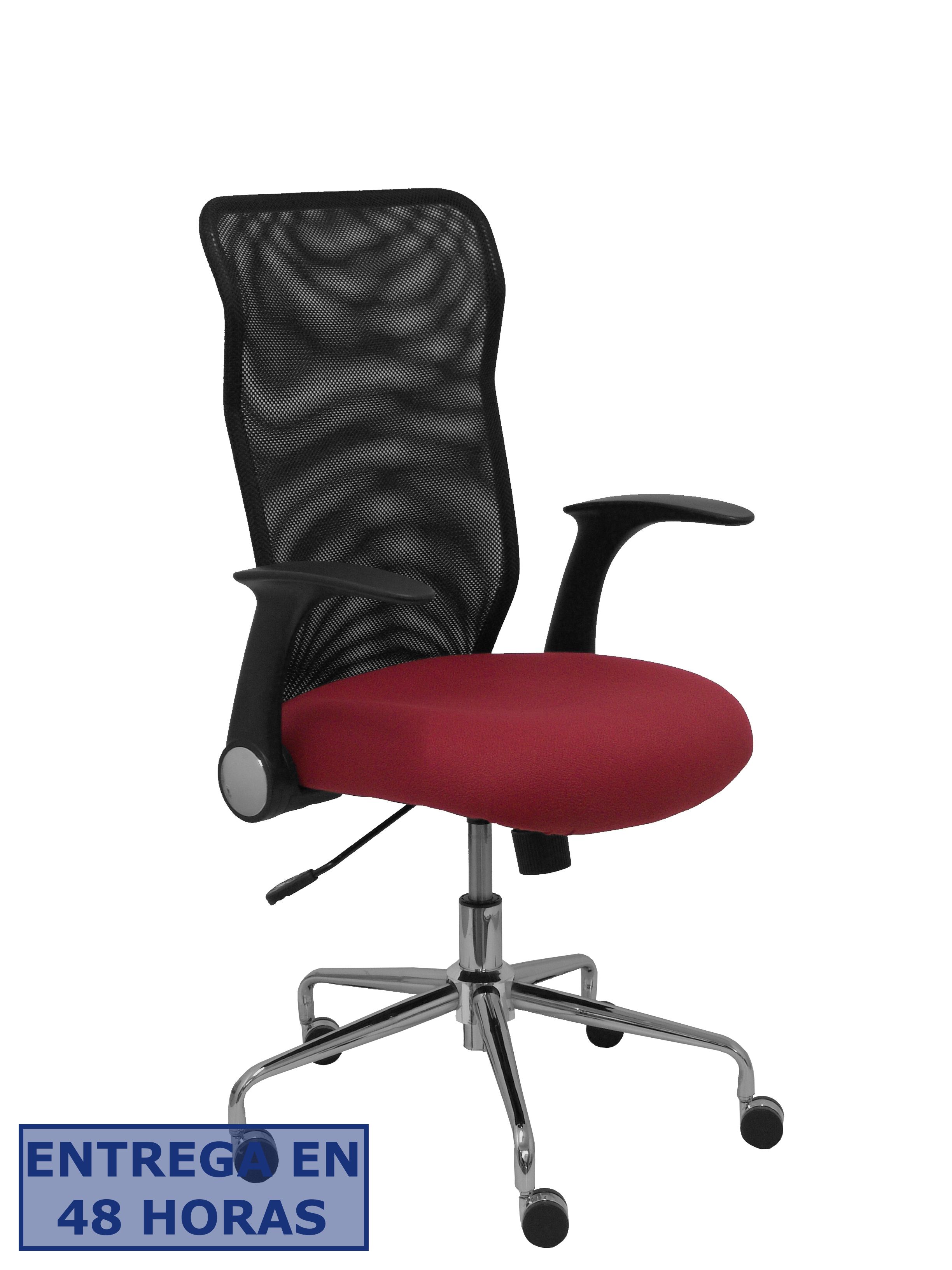 Piqueras Y Crespo Silla Minaya respaldo malla negro asiento bali granate