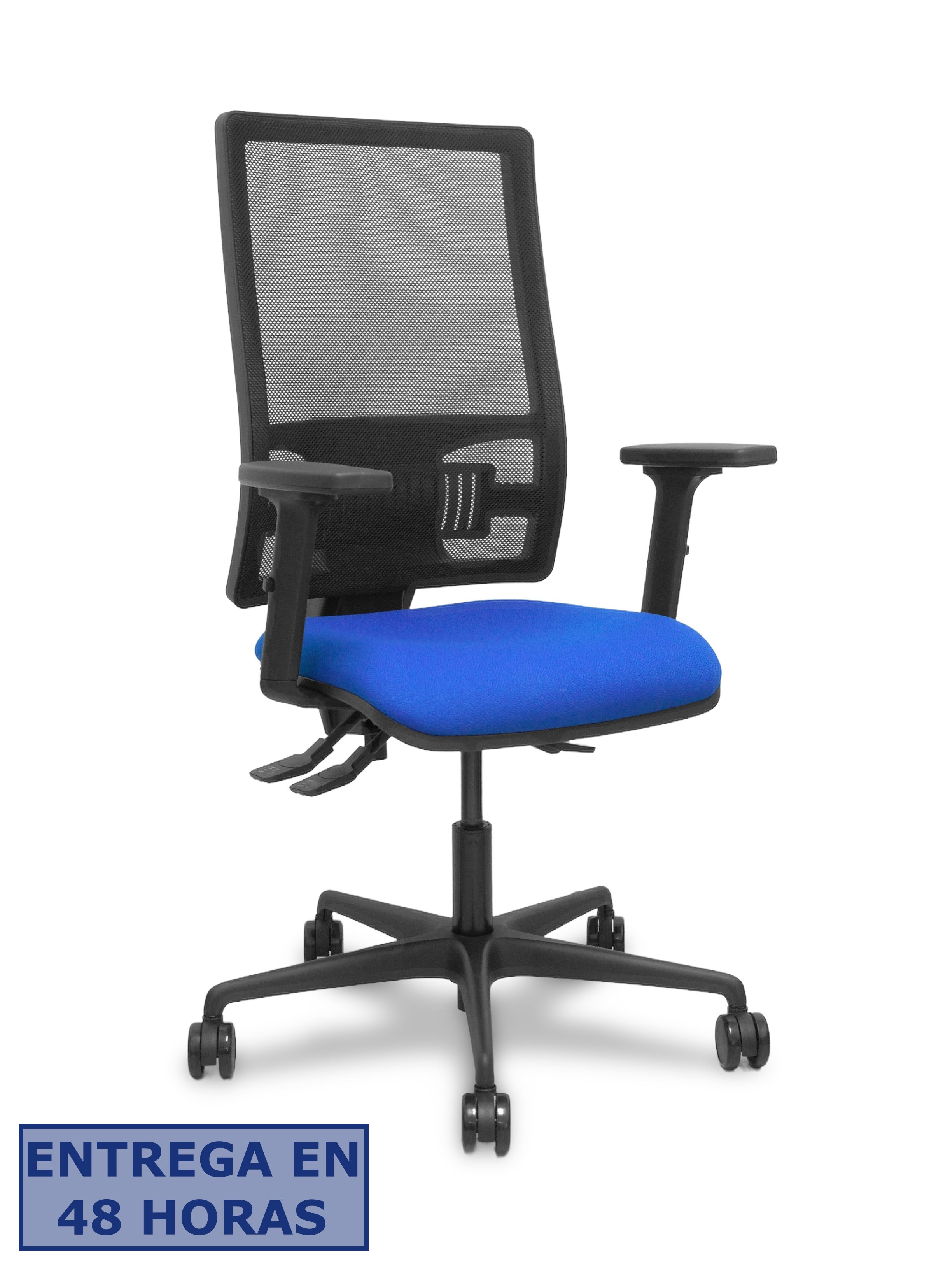 Piqueras Y Crespo Silla Bormate asincro malla negra asiento bali azul brazos 2D ruedas 65mm