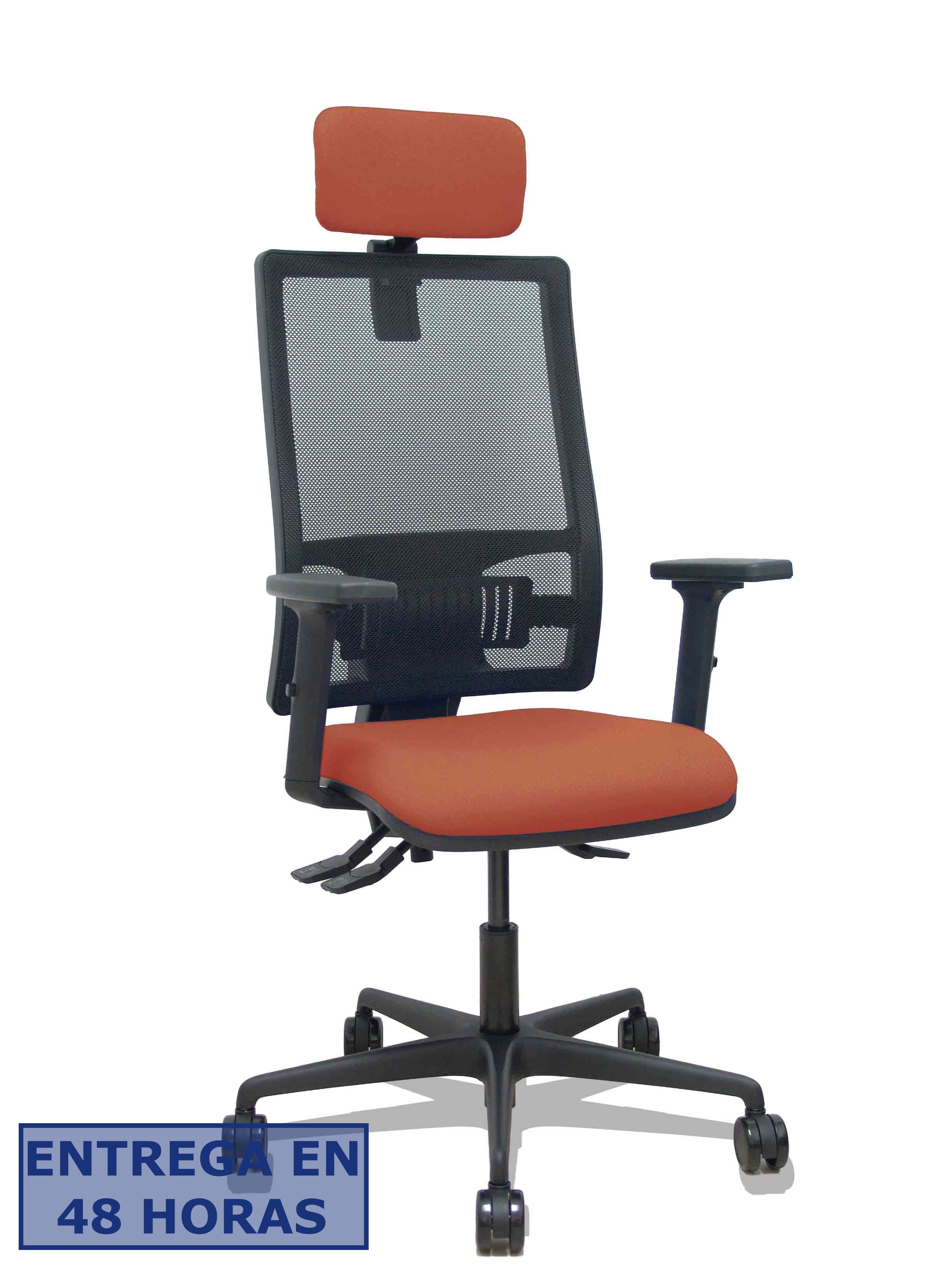 Piqueras Y Crespo Silla Bormate asincro malla negra asiento bali marron brazos 2D ruedas 65mm…