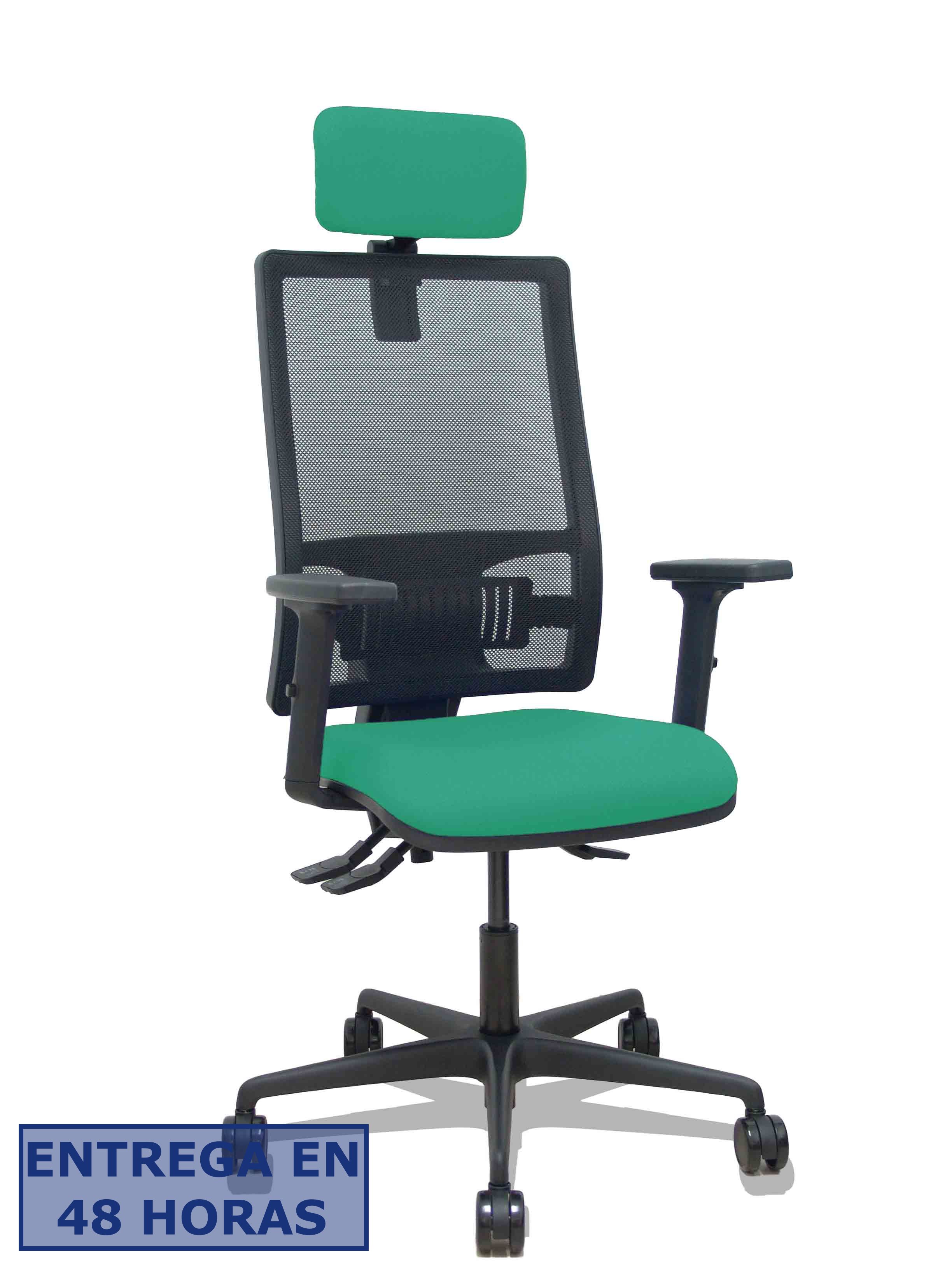 Piqueras Y Crespo Silla Bormate malla negra asto.bali esmeralda brazos 2D ruedas65 cabec reg