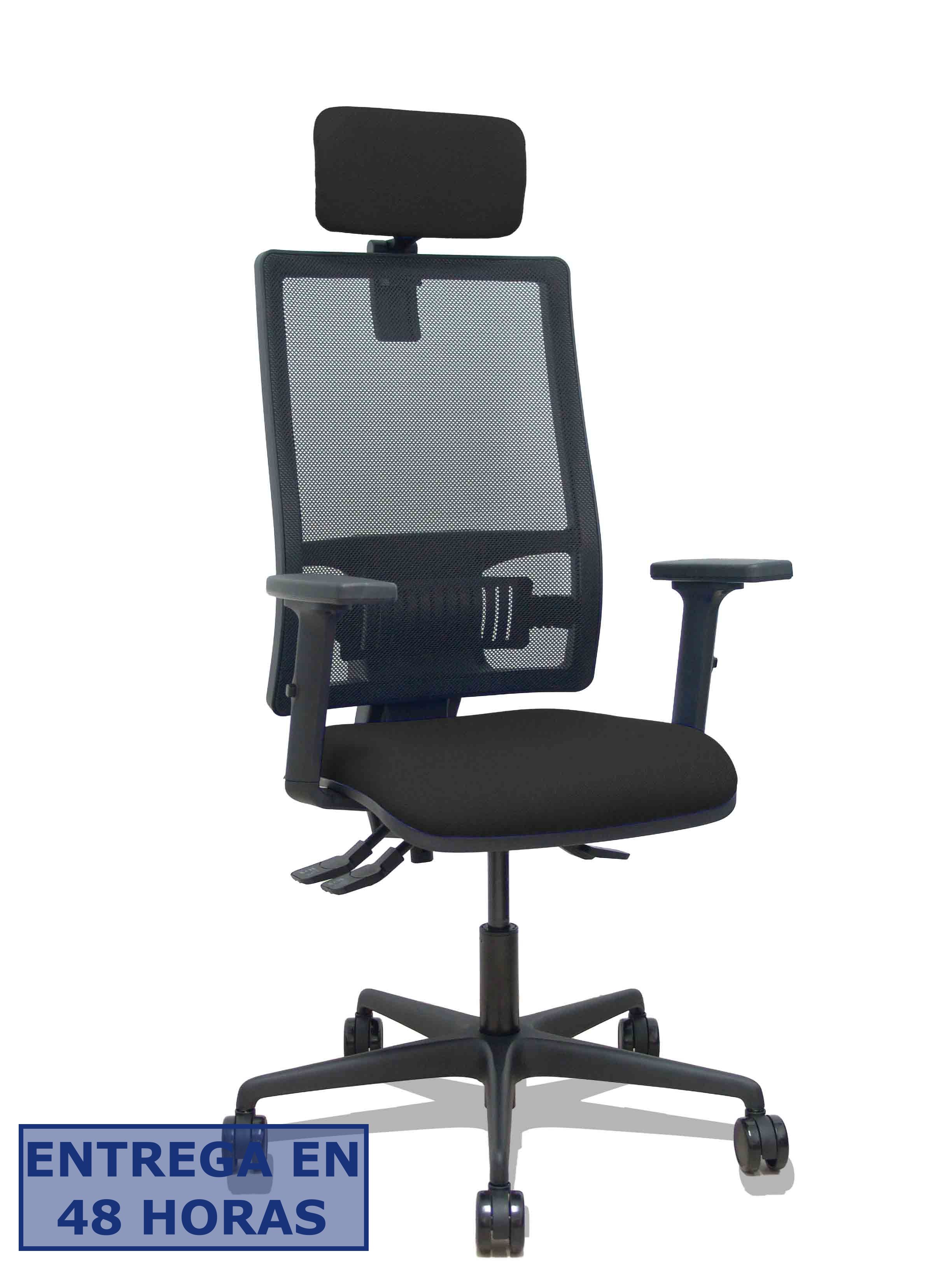 Piqueras Y Crespo Silla Bormate asincro malla negra asiento bali negro brazos 2D ruedas 65mm cabecero…