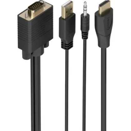 Cable Conversor Aisens A122-1013 Svga Macho - USB Macho - Jack Macho Negro – HDMI