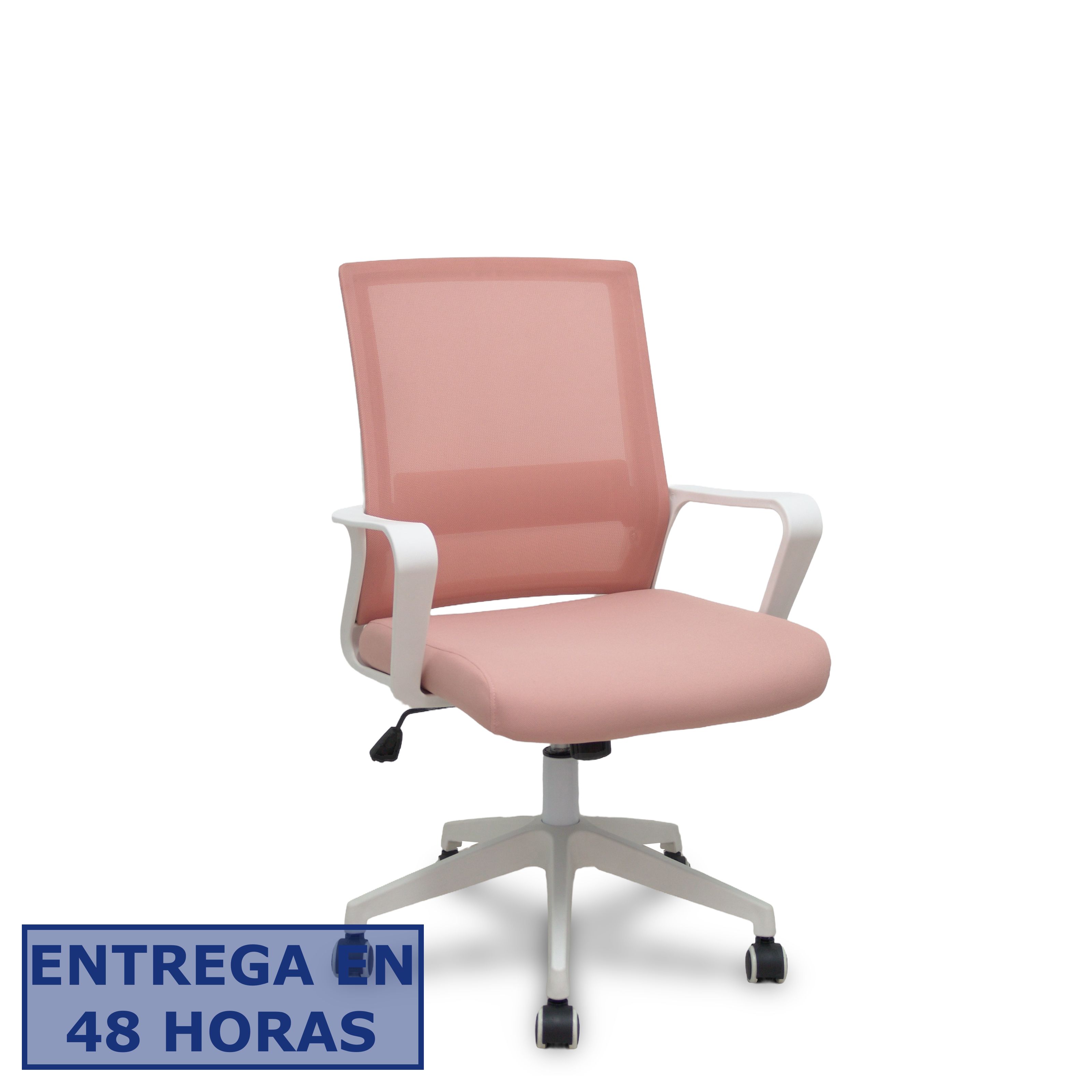 Piqueras Y Crespo Forol Silla Ergo535 blanca basculante respaldo malla rosa asiento tela rosa ruedas…