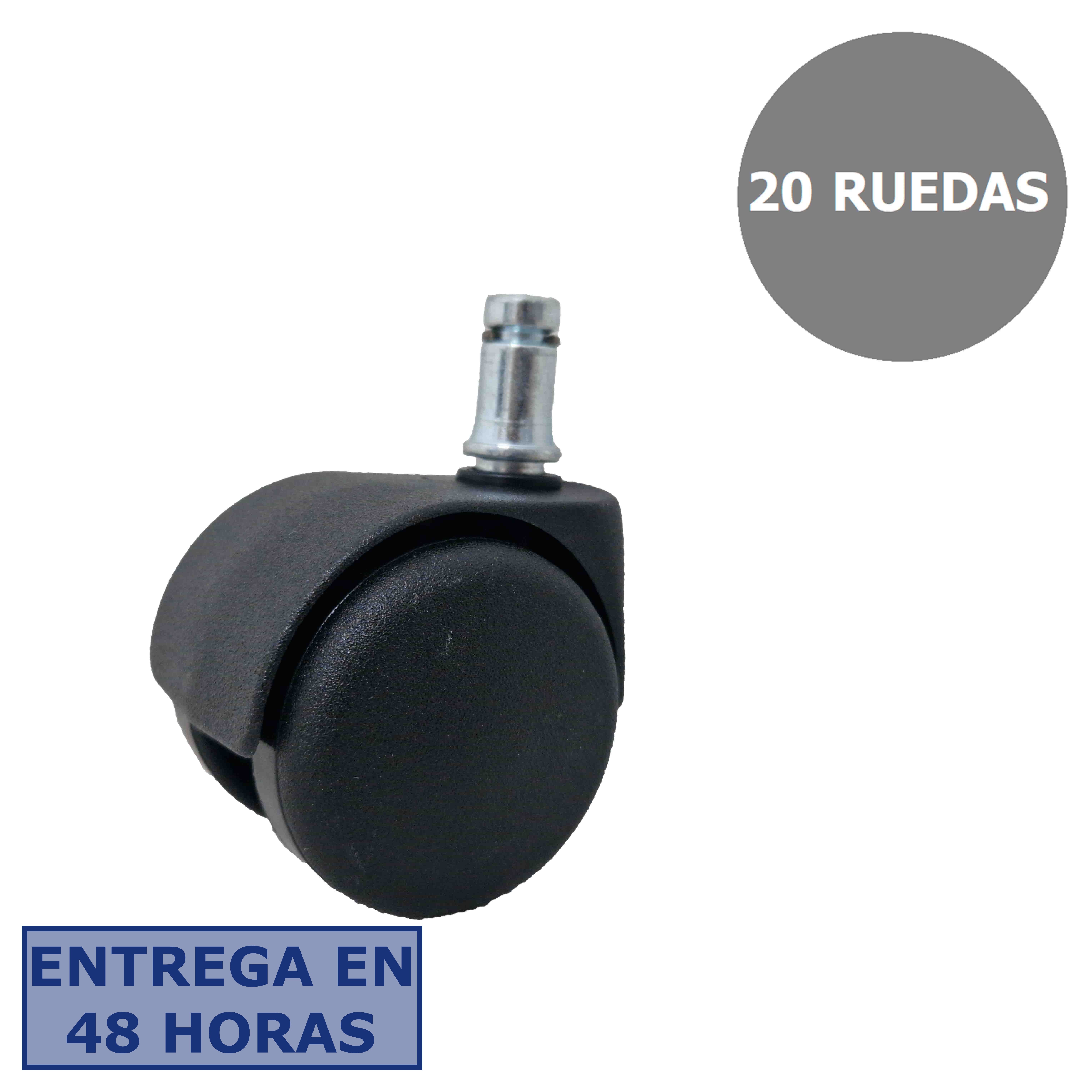 Piqueras Y Crespo Nowy Styl Kit de 20 ruedas de nailon autofrenantes de 50 mm perno 11 mm
