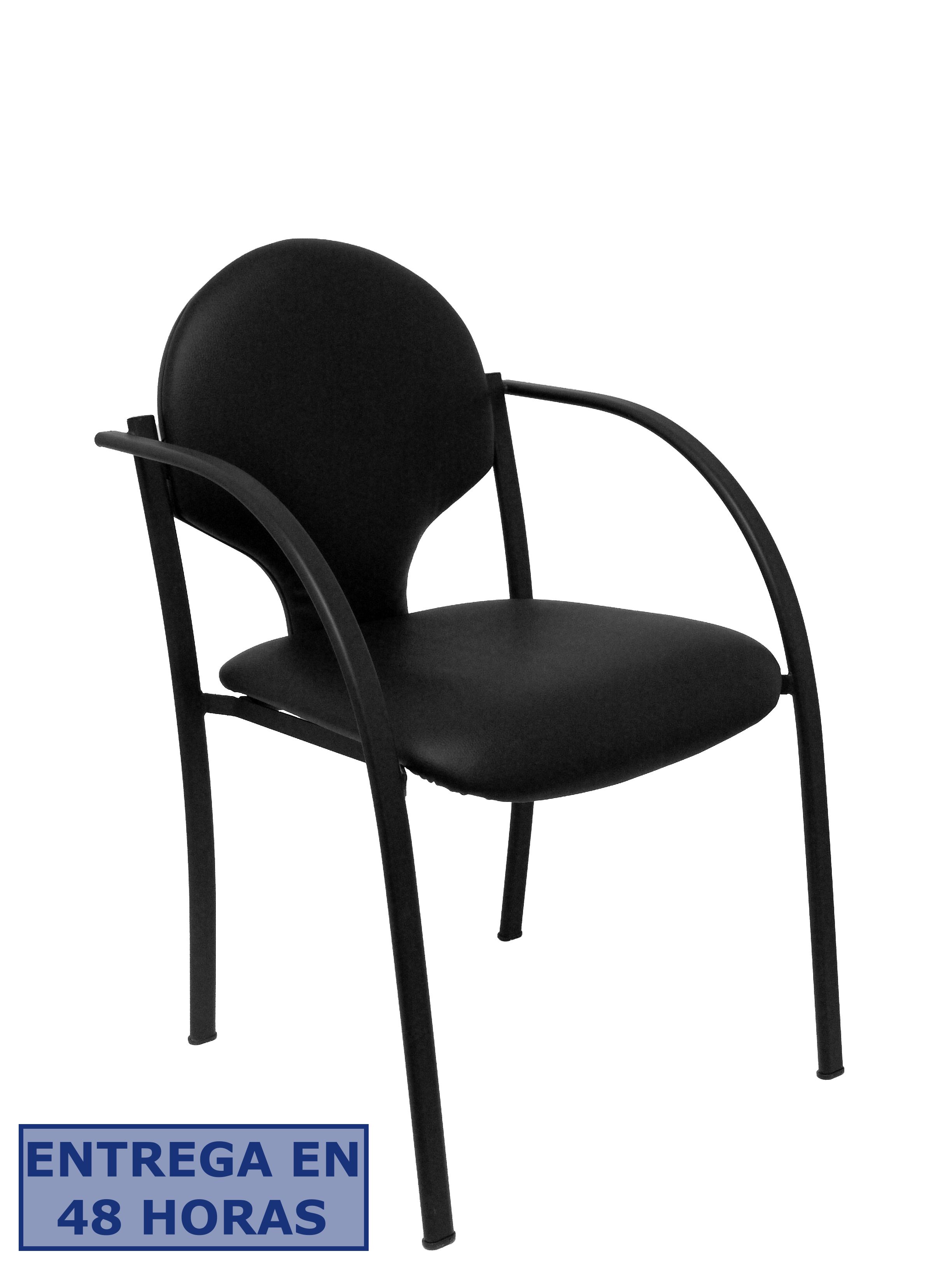 Piqueras Y Crespo Pack 2 sillas Hellin chasis negro similpiel negro