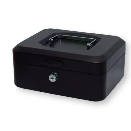 Poessa Caja de caudales con bandeja 20x9, 5x15cm negro