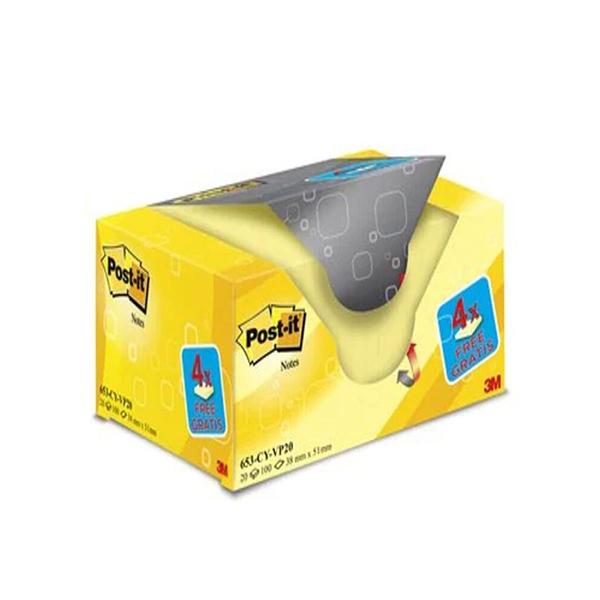 Post-It Paq.16 blocs notas adhesivas + 4 gratis 38x51mm amarillo