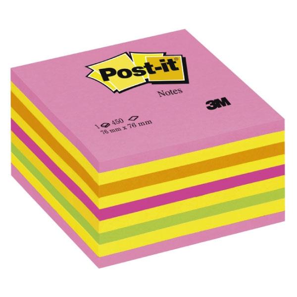 Post-It Cubo notas adhesivas 76x76mm neon