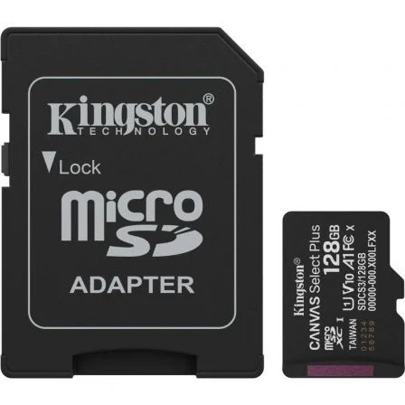 Kingston Tarjeta de Memoria Canvas Select Plus 128GB MICROSD Xc con / Clase 10/ 150MBs