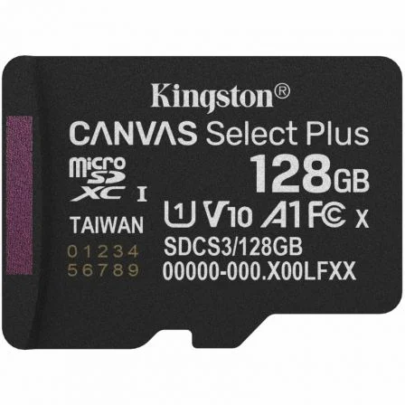 Kingston Tarjeta de Memoria Canvas Select Plus 128GB MICROSD Xc/ Clase 10/ 150MBs