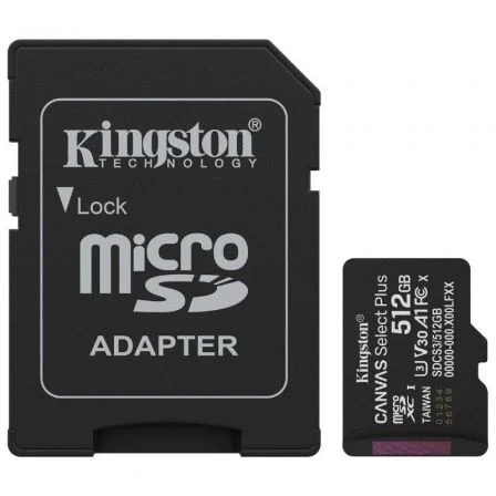 Kingston Tarjeta de Memoria Canvas Select Plus 512GB MICROSD Xc con / Clase 10/ 150MBs
