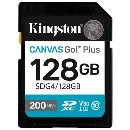 Kingston Tarjeta de Memoria Canvas Go! Plus 128GB SD Xc/ Clase 10/ 200MBs