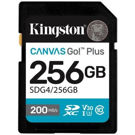 Kingston Tarjeta de Memoria Canvas Go! Plus 256GB SD Xc/ Clase 10/ 200MBs
