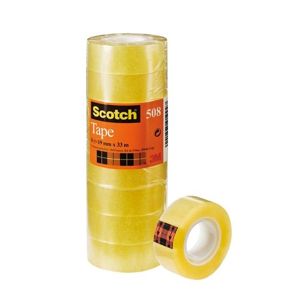 Scotch Paq.8 rollos cinta adhesiva Magic 508 19mmx33m