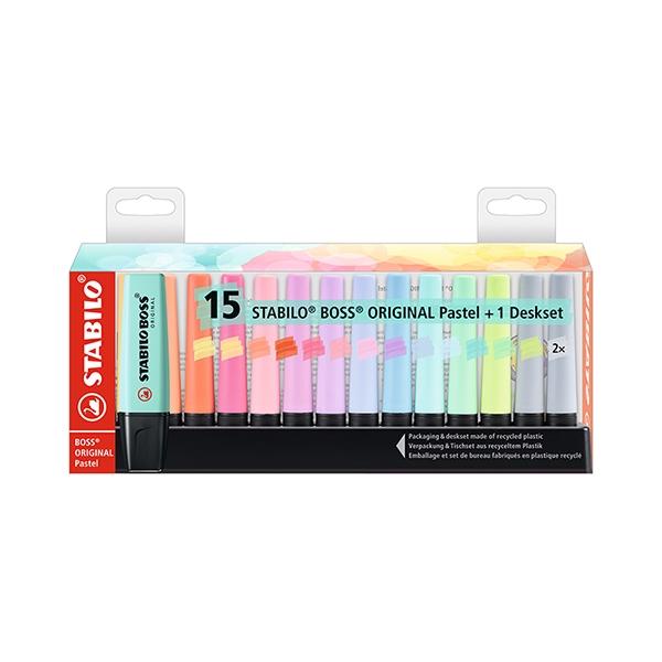 Stabilo Marcador fluorescente Boss Pastel - Punta biselada - Trazo 2 mm y 5 mm - Colores…