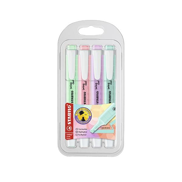 Stabilo Paq.4 marcadores fluorescentes Swing Cool Pastel colores surtidos