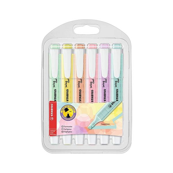 Stabilo Paq.6 marcadores fluorescentes Swing Cool Pastel colores surtidos
