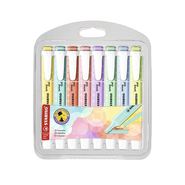 Stabilo Paq.8 marcadores fluorescentes Swing Cool Pastel colores surtidos