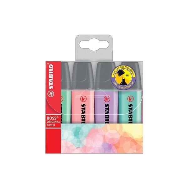 Stabilo Paq.4 marcadores fluorescentes Boss nuevos colores pastel
