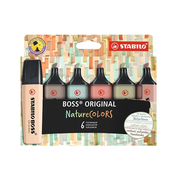 Stabilo Paq.6 marcadores fluorescentes Boss NatureColors colores surtidos
