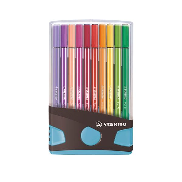 Stabilo Rotulador Pen 68 Antracita azul - Trazo 1 mm - Colores surtidos - 20 ud